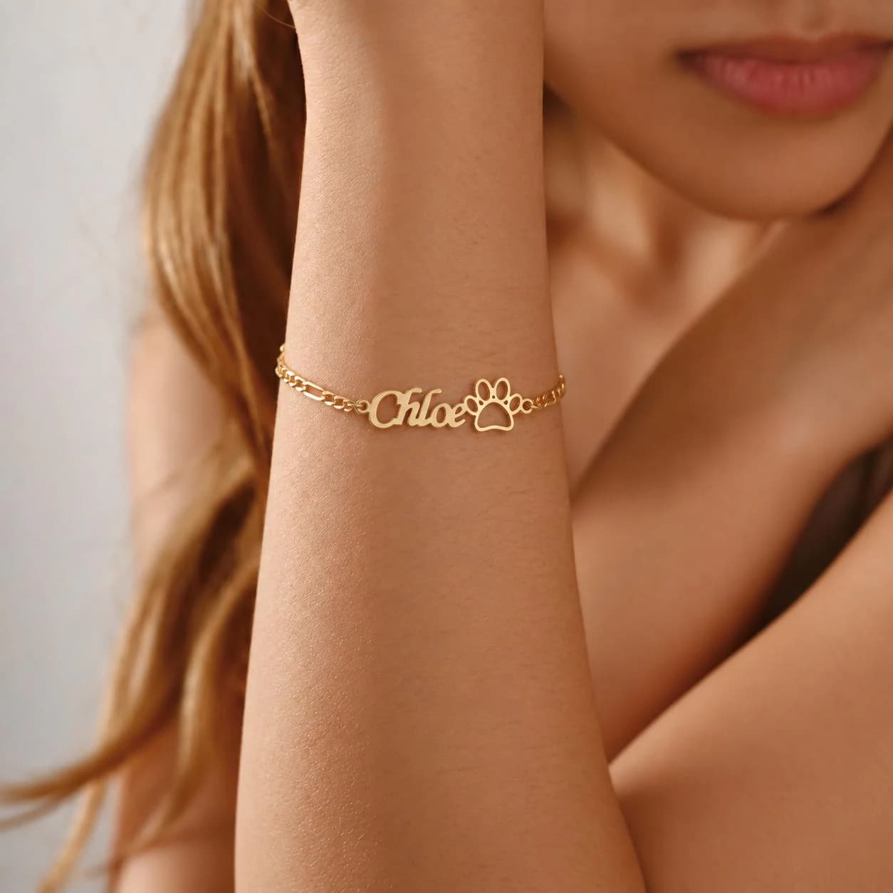 Personalized Pet Name Bracelet, Custom Dog Paw Bracelet, Name Bracelet for Women, Pet Memorial Jewelry, Gold Silver Rose Gold Pet Lover Gift - image 3