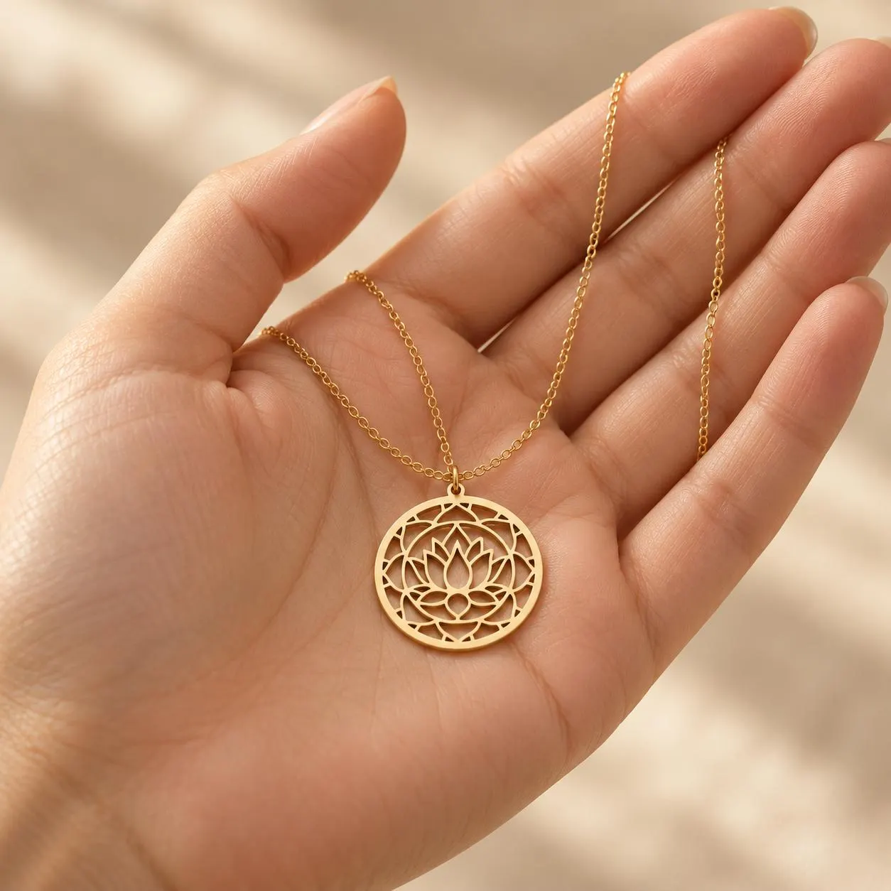 Circle Lotus Necklace, Birthday Jewelry For Women, Yoga Meditation Gift, Spiritual Zen Keepsake - image 5