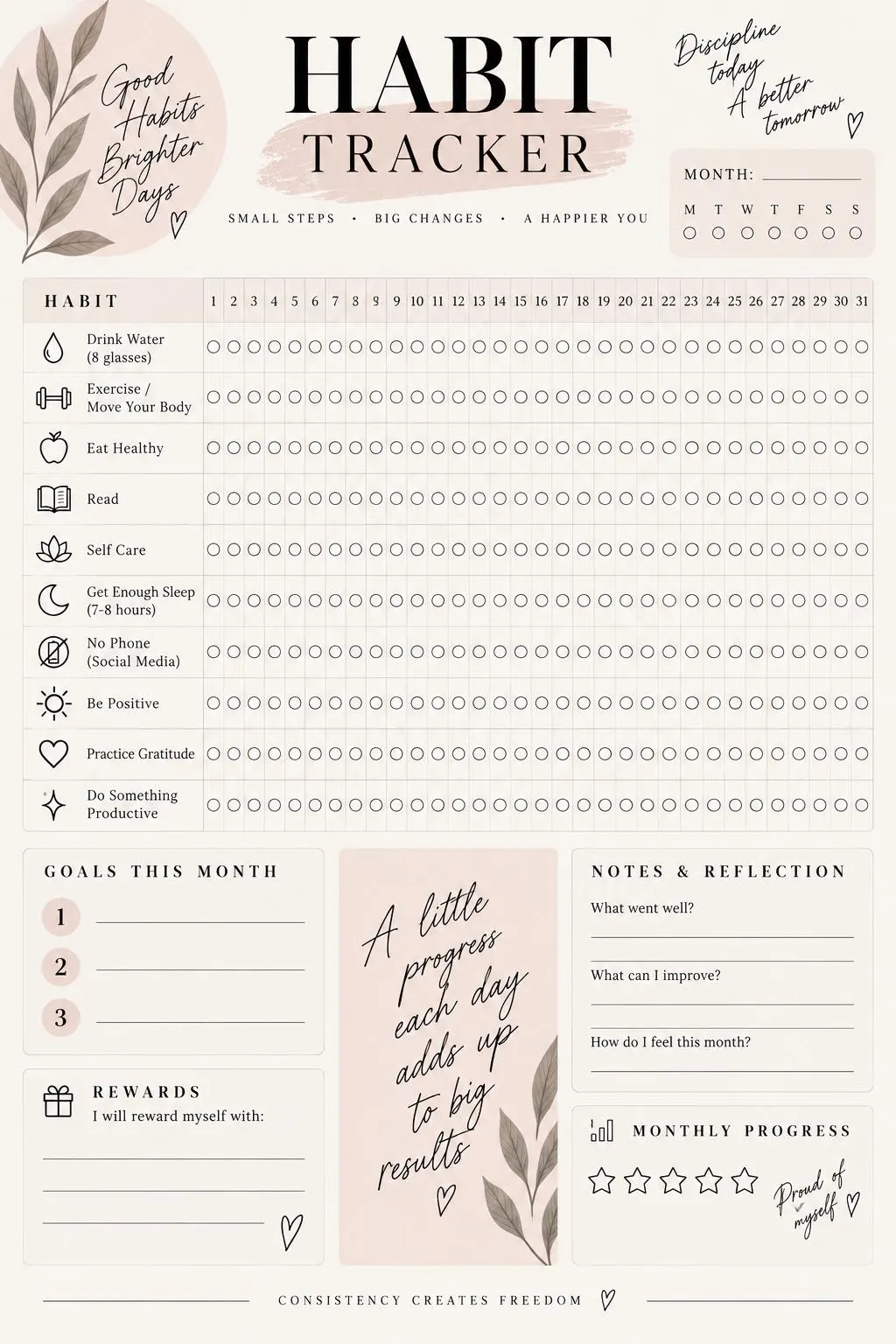 Daily Planner Bundle, Weekly, Habit, Meal, Goal Trackers (PDF Download) - image 4