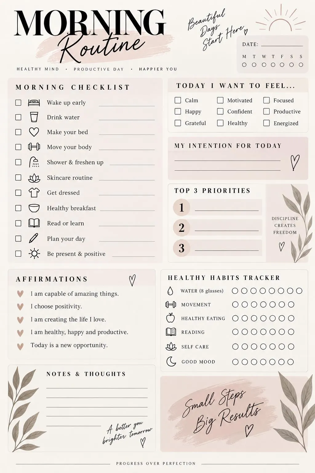 Daily Planner Bundle, Weekly, Habit, Meal, Goal Trackers (PDF Download) - image 3