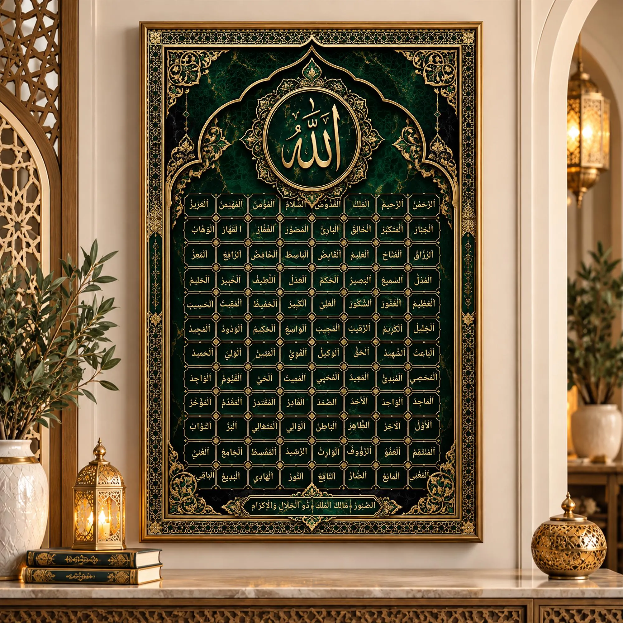 99 Names of Allah Wall Art, Asma Ul Husna Calligraphy, Islamic Home Decor (Digital Download)