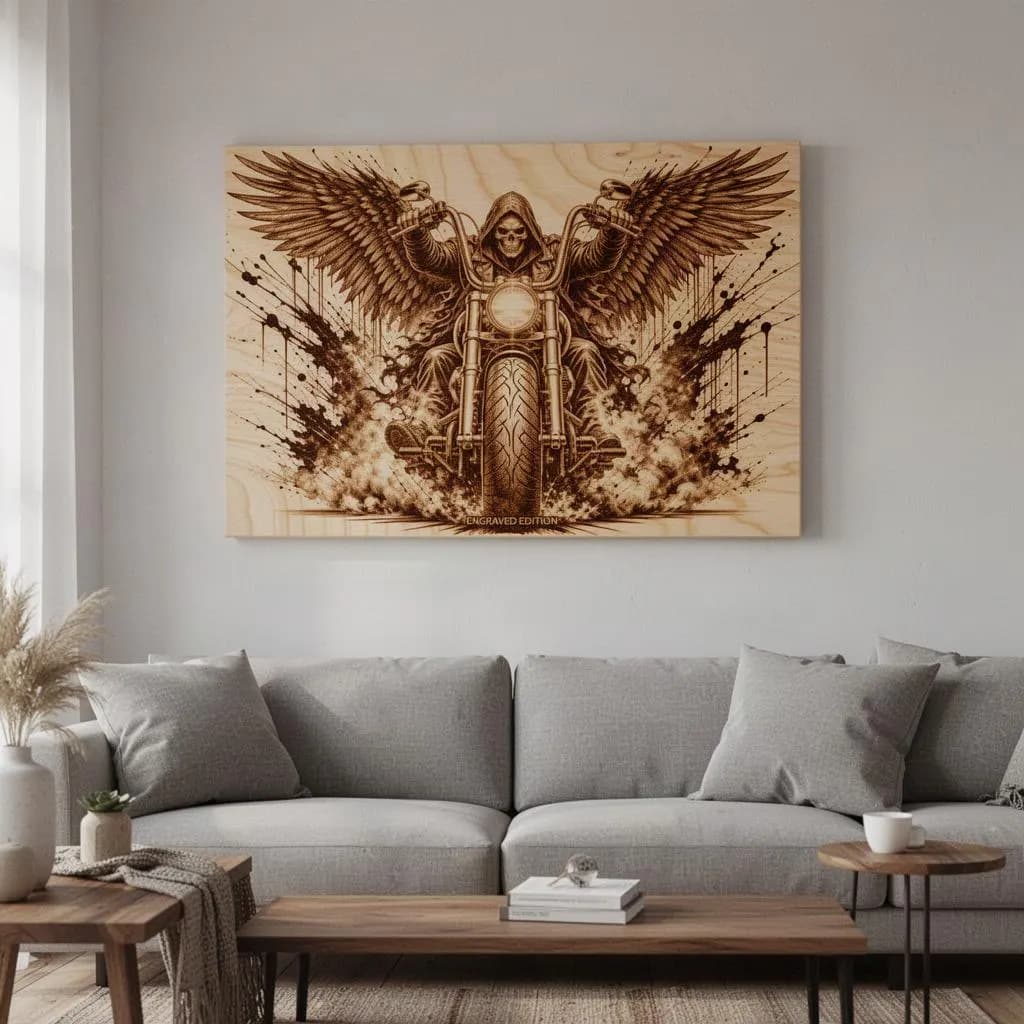 Angle of death riding motorcycle PNG, Laser Ready, Wood Engraving (Digital Download) - image 4