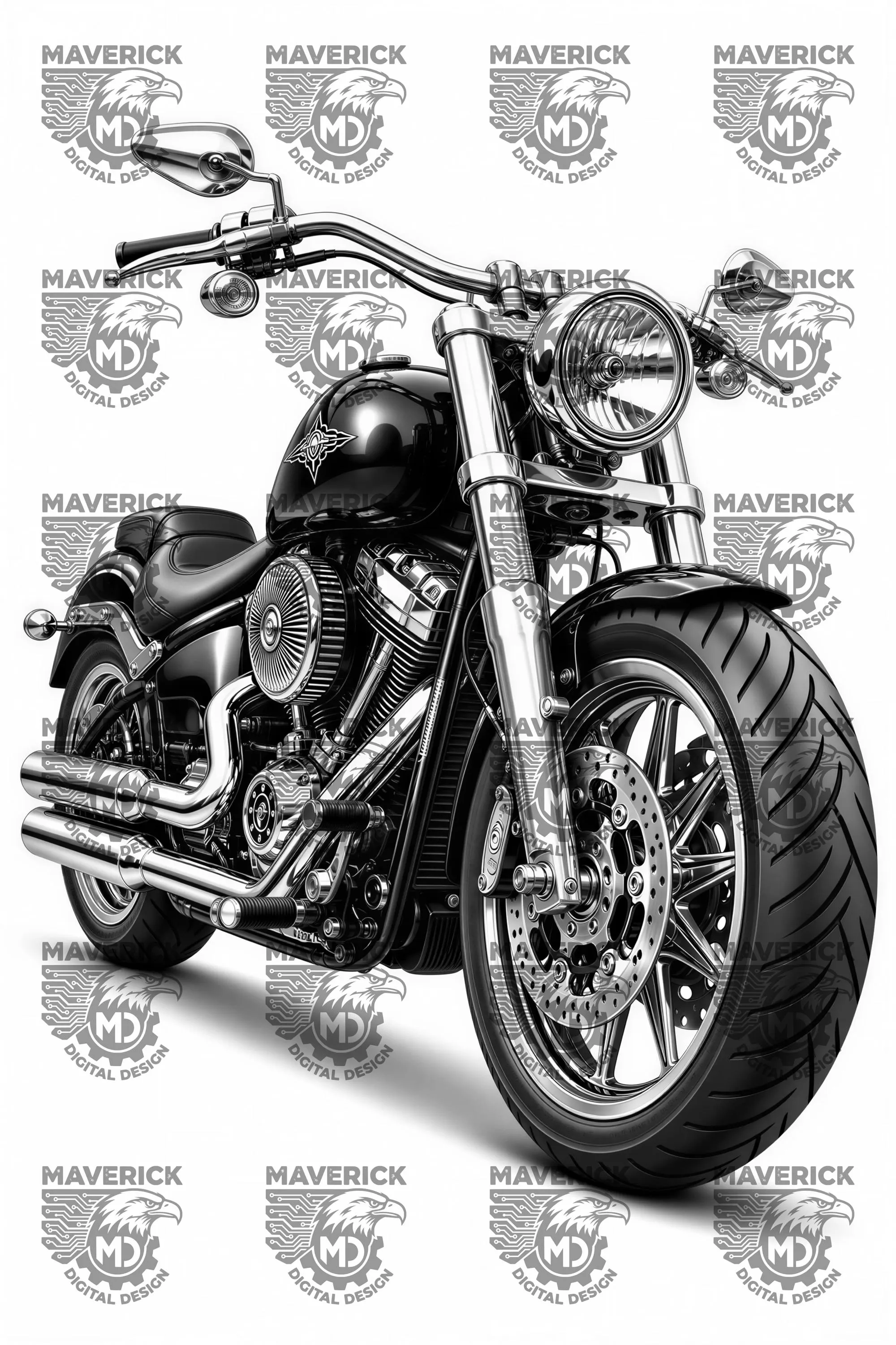 Chopper PNG, Laser Ready, Wood Engraving (Digital Download) - image 3