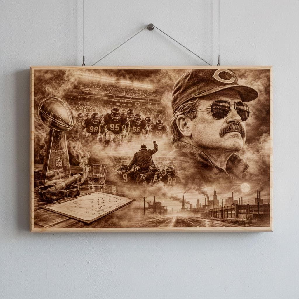 Sports Icon Mike Ditka laser Enhanced PNG, Laser Ready, Wood Engraving (Digital Download) - image 4