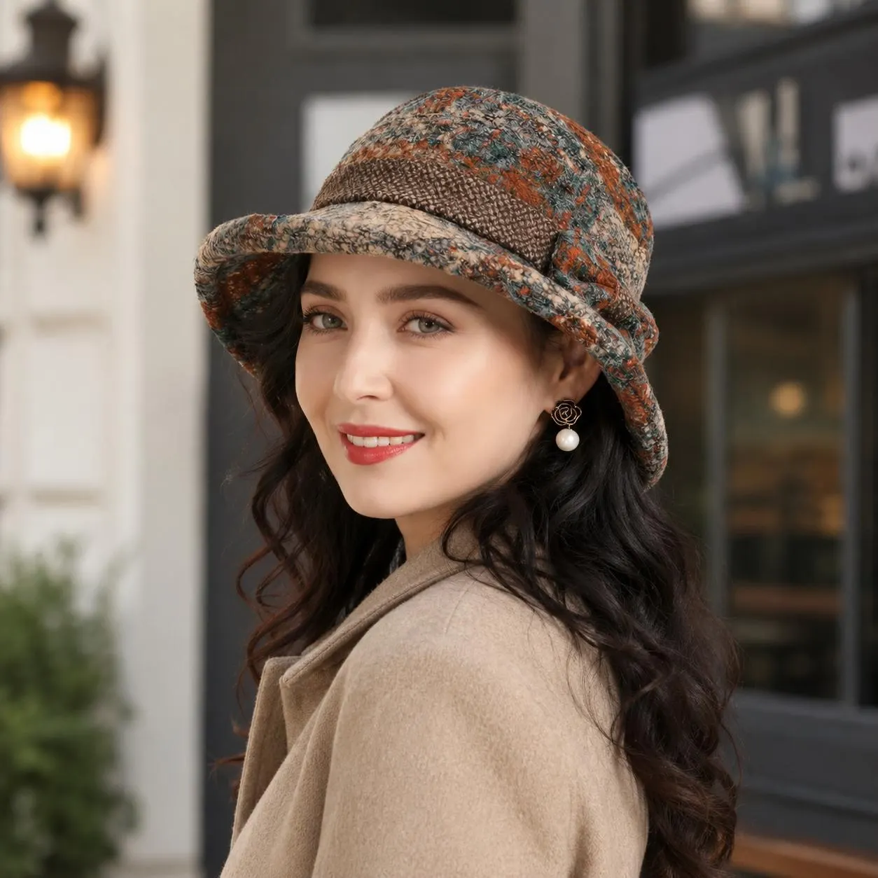 Ladies' autumn and winter bow top hat, thickened warm woolen casual fisherman hat - image 2