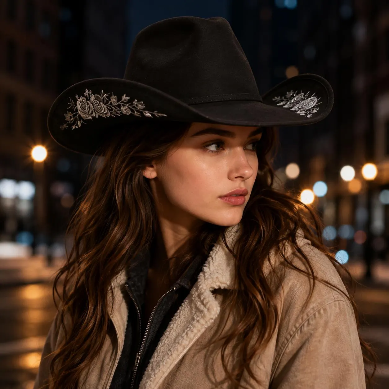 Western Cowboy Hat, Wide Brim Cowgirl Hat, Country Festival Accessory - image 5
