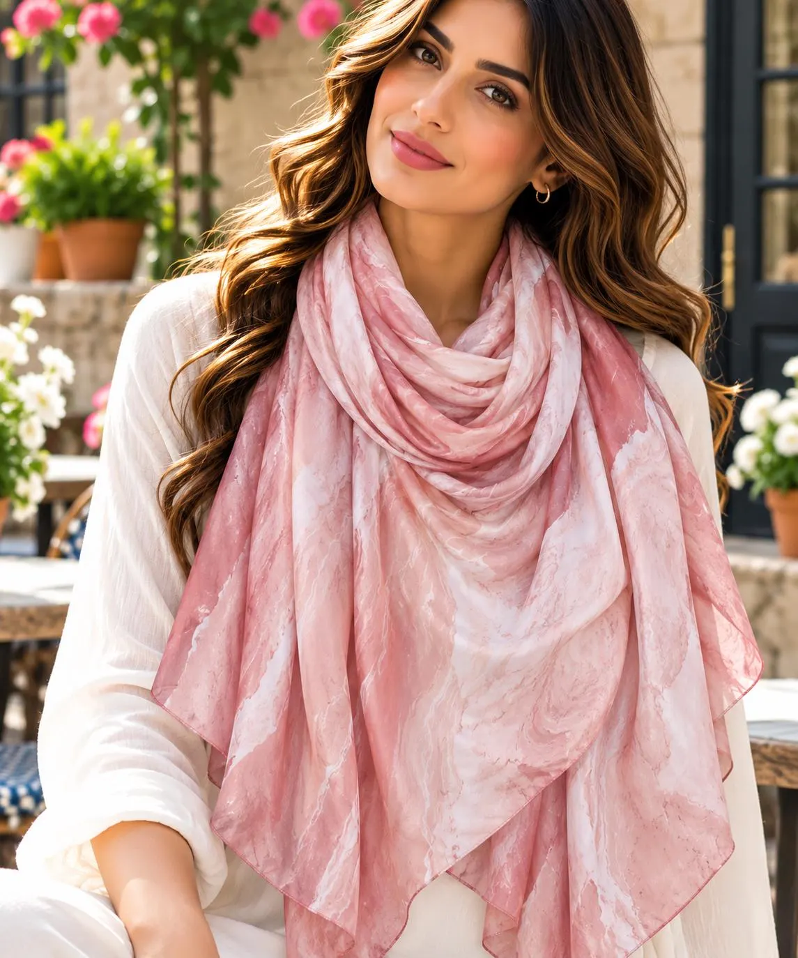 Watercolor Floral Modal Hijab Scarf, Lightweight Breathable Shawl for Modest Wear - image 5