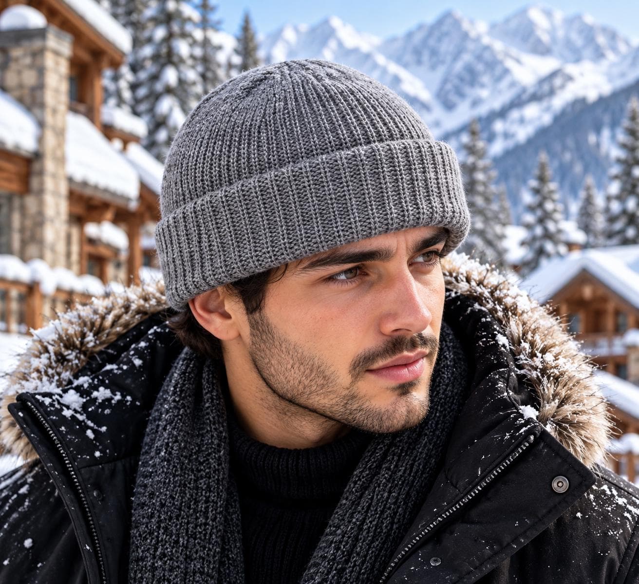 Unisex Short Knit Beanie, Warm Winter Skull Cap, Casual Hip Hop Style Wool Hat - image 2