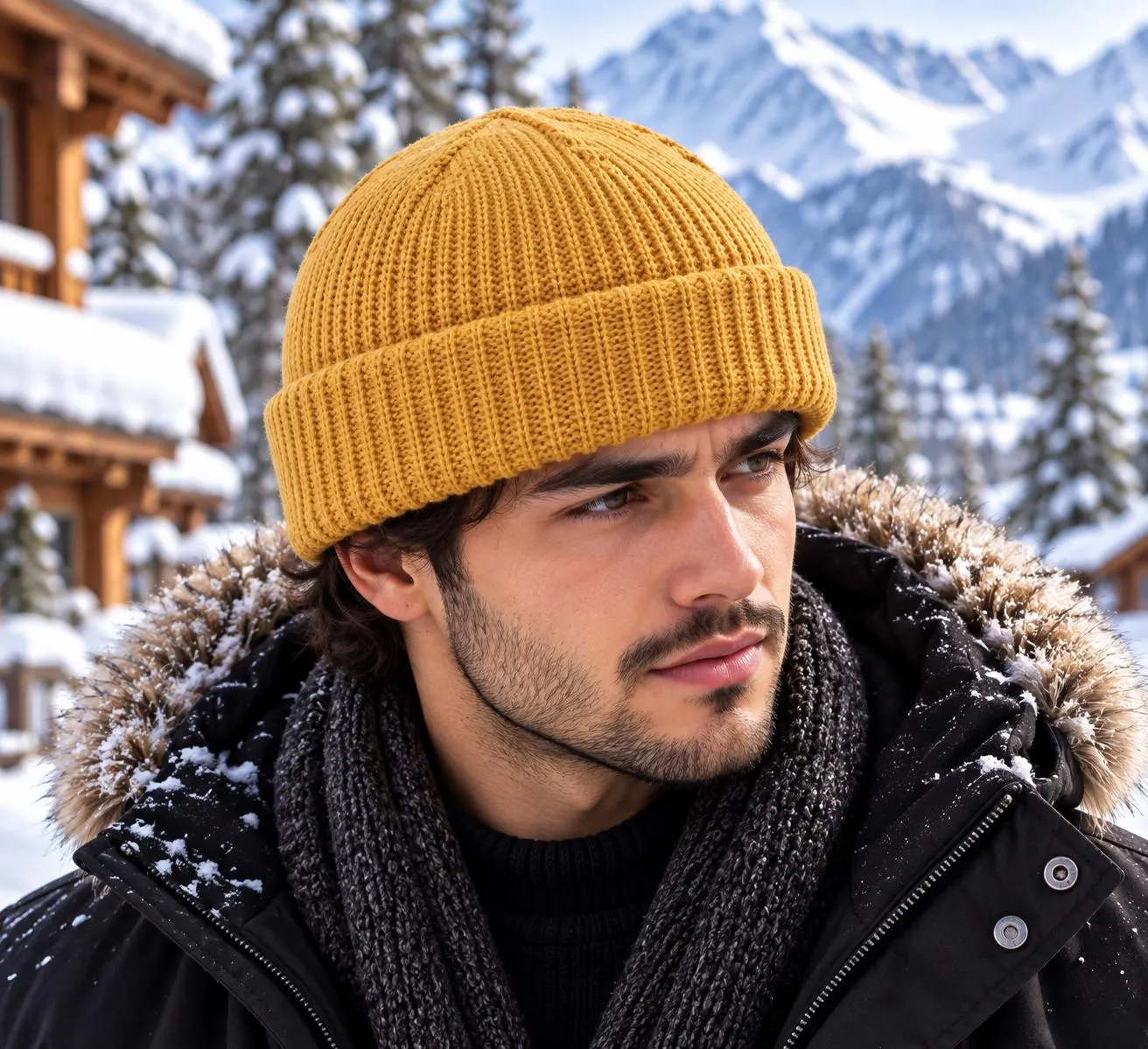 Unisex Short Knit Beanie, Warm Winter Skull Cap, Casual Hip Hop Style Wool Hat - image 3