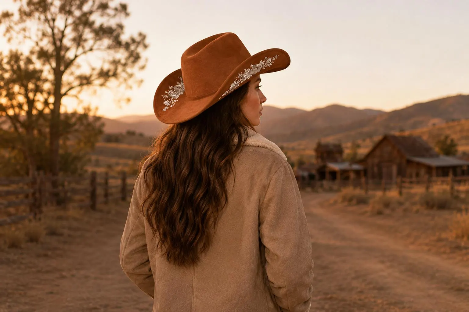 Western Cowboy Hat, Wide Brim Cowgirl Hat, Country Festival Accessory - image 3