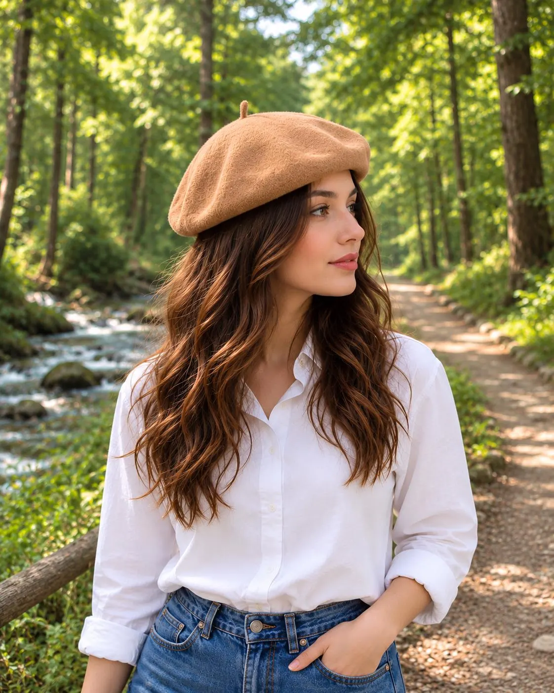 Women's French Beret Hat, Solid Color Winter Artist Cap, Retro Parisian Style - image 2