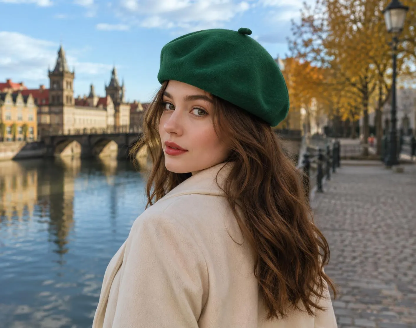 Women's French Beret Hat, Solid Color Winter Artist Cap, Retro Parisian Style - image 4