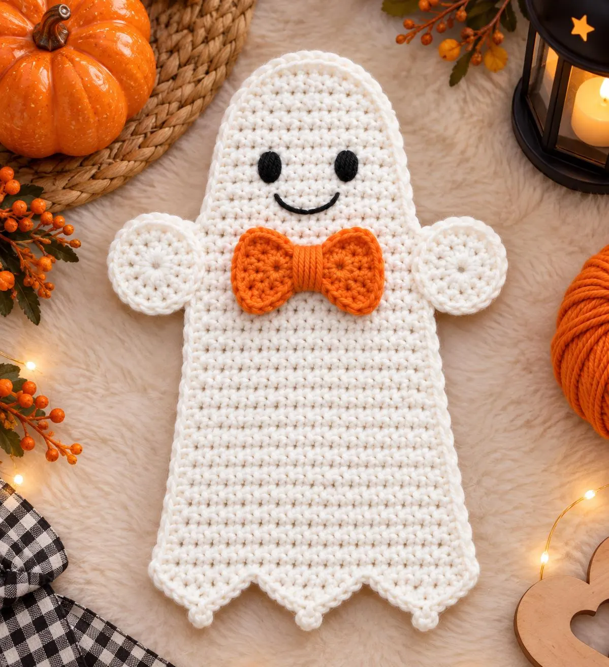 Little Ghost Crochet Appliqué Pattern, Halloween Decor (PDF) - image 3
