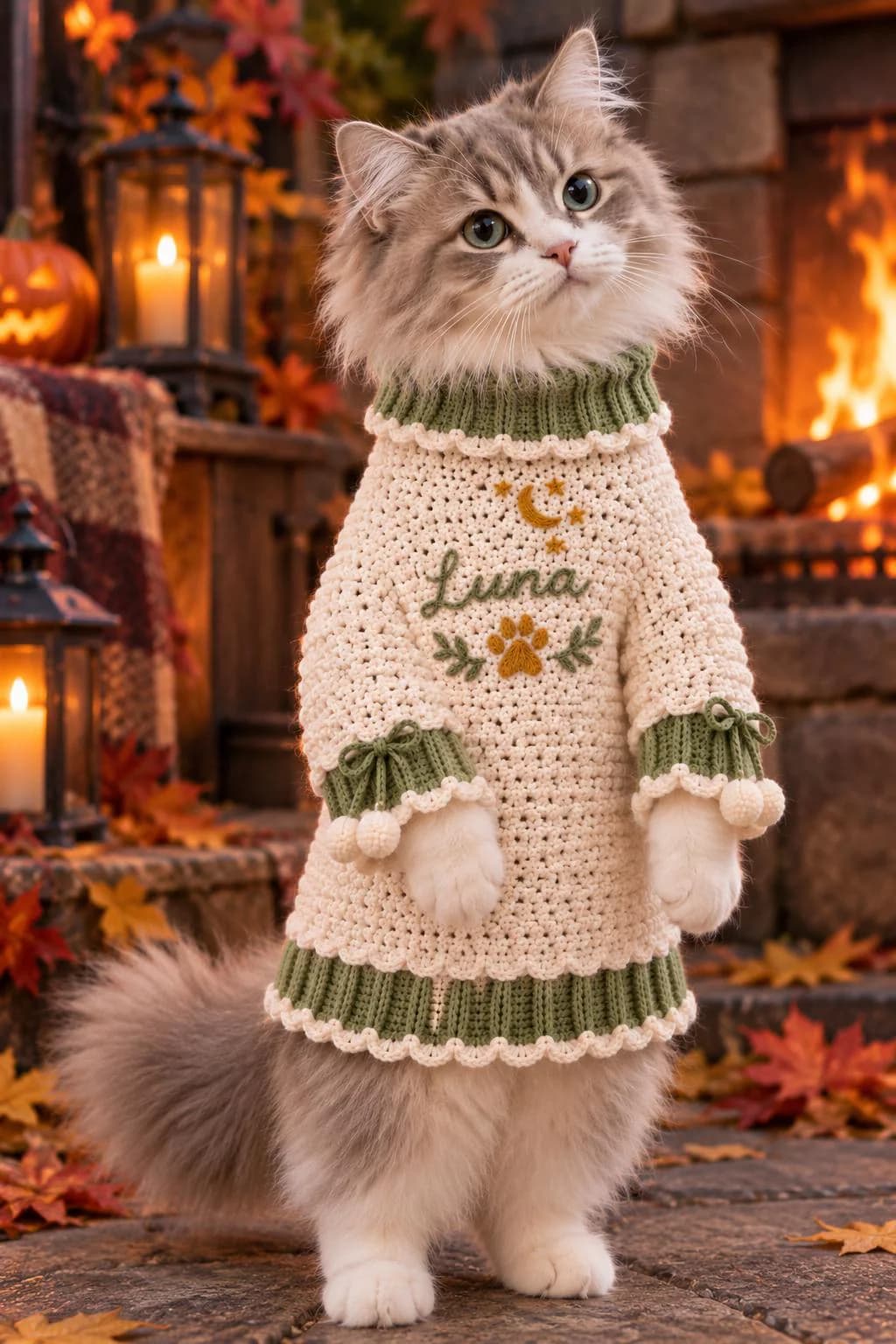 Celestial Meadow Cat Sweater Pattern, Personalized Crochet Pet Clothing (PDF) - image 4