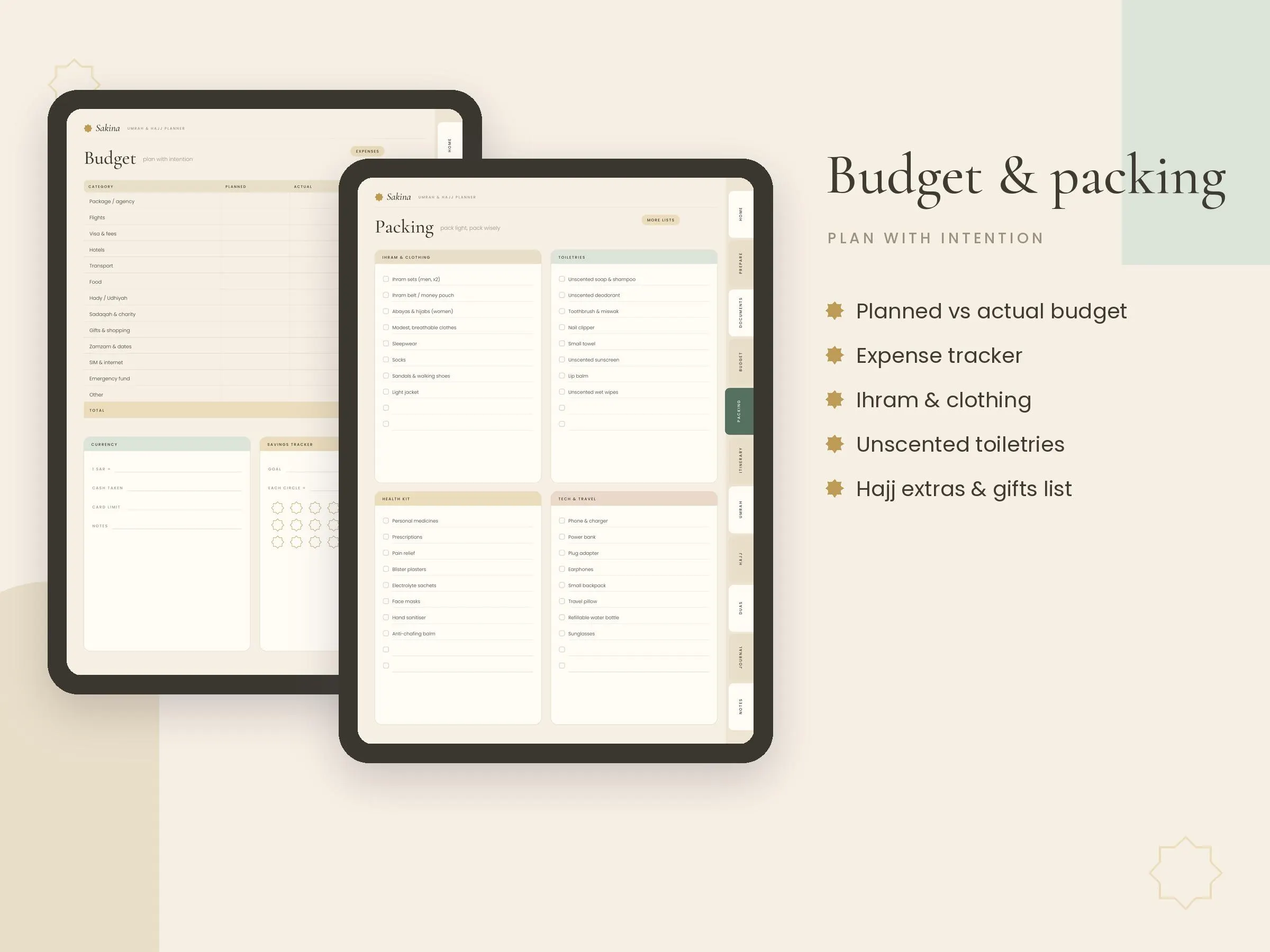 Umrah & Hajj Digital Planner, Islamic Travel Journal, Hajj Checklist, Umrah Packing List, Dua Journal, Muslim Gift, GoodNotes iPad - image 4