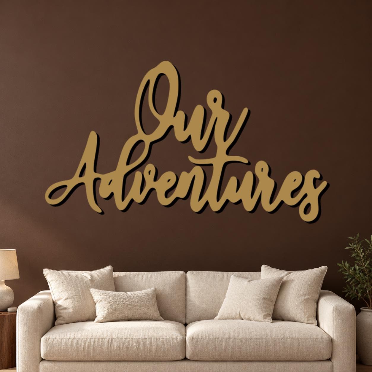 Adventure Quote Art, Our Adventures Lettering, Flowing Script Design, Journey Wall Sculpture, Handwritten Style Artwork, Graphic Metal Decor - image 5