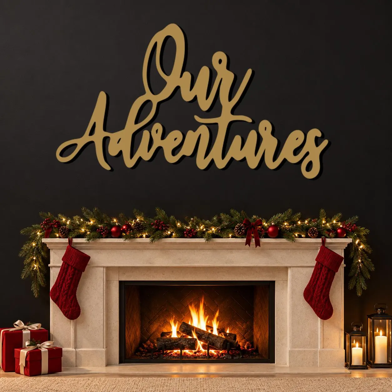 Adventure Quote Art, Our Adventures Lettering, Flowing Script Design, Journey Wall Sculpture, Handwritten Style Artwork, Graphic Metal Decor - image 4