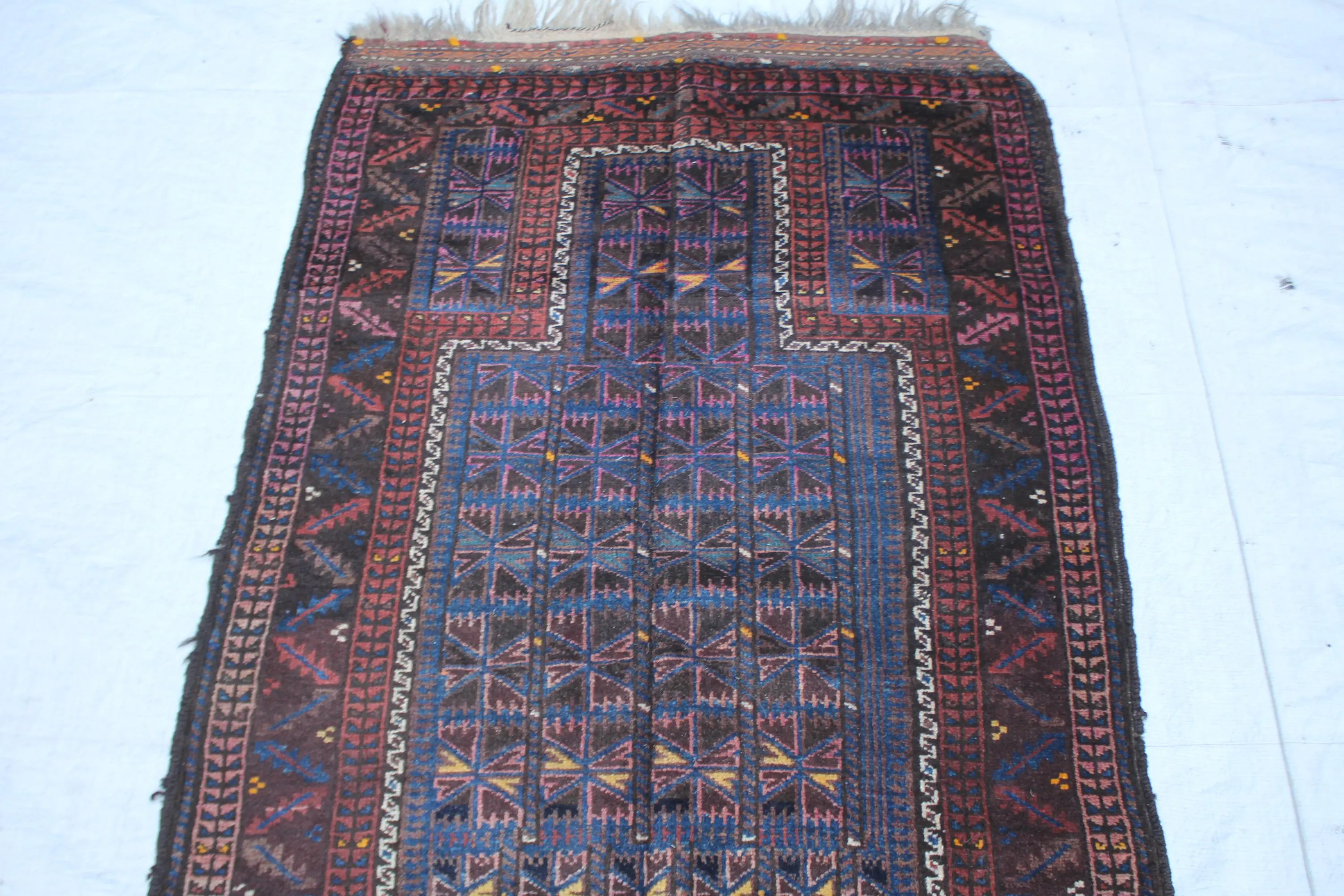 Handmade Afghan Wool Kilim Rug, Charcoal Black Geometric Tribal Accent (2.10 x 4 FT) - image 5