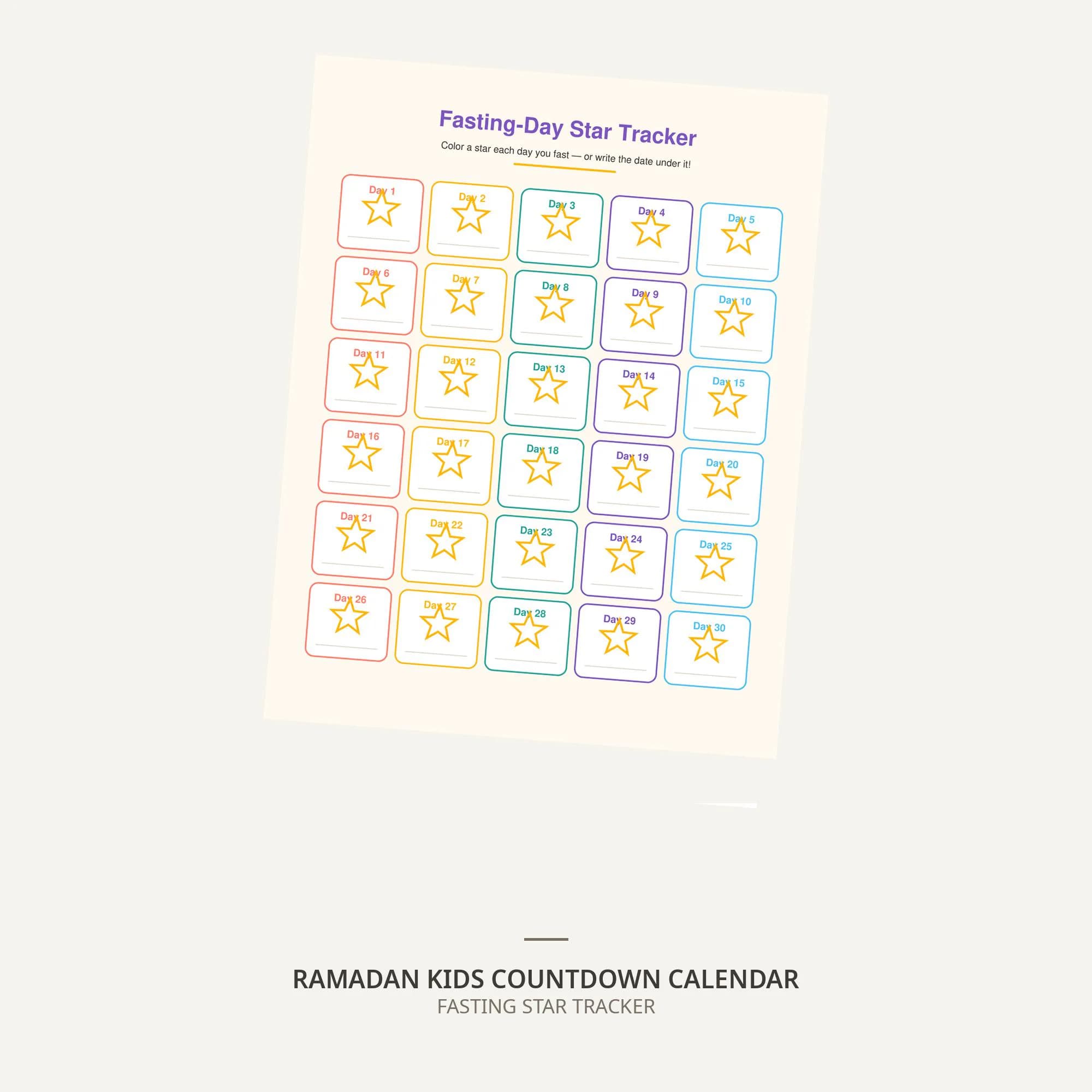 Ramadan Countdown Calendar for Kids, 30 Day Ramadan Calendar, Good Deed Cards, Ramadan Activity for Children, My First Fast Certificate - image 5