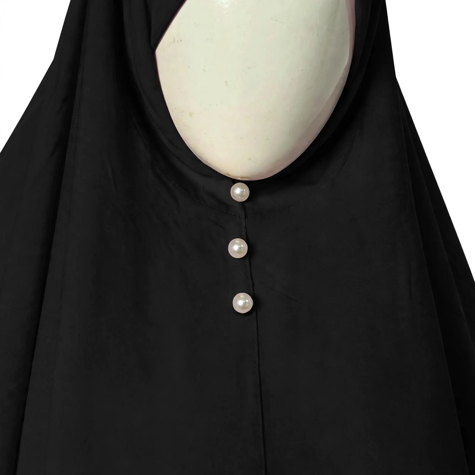 Solid Black Prayer Gown, One-Piece Prayer Hijab, Full Coverage head to toe, modest attire - image 5