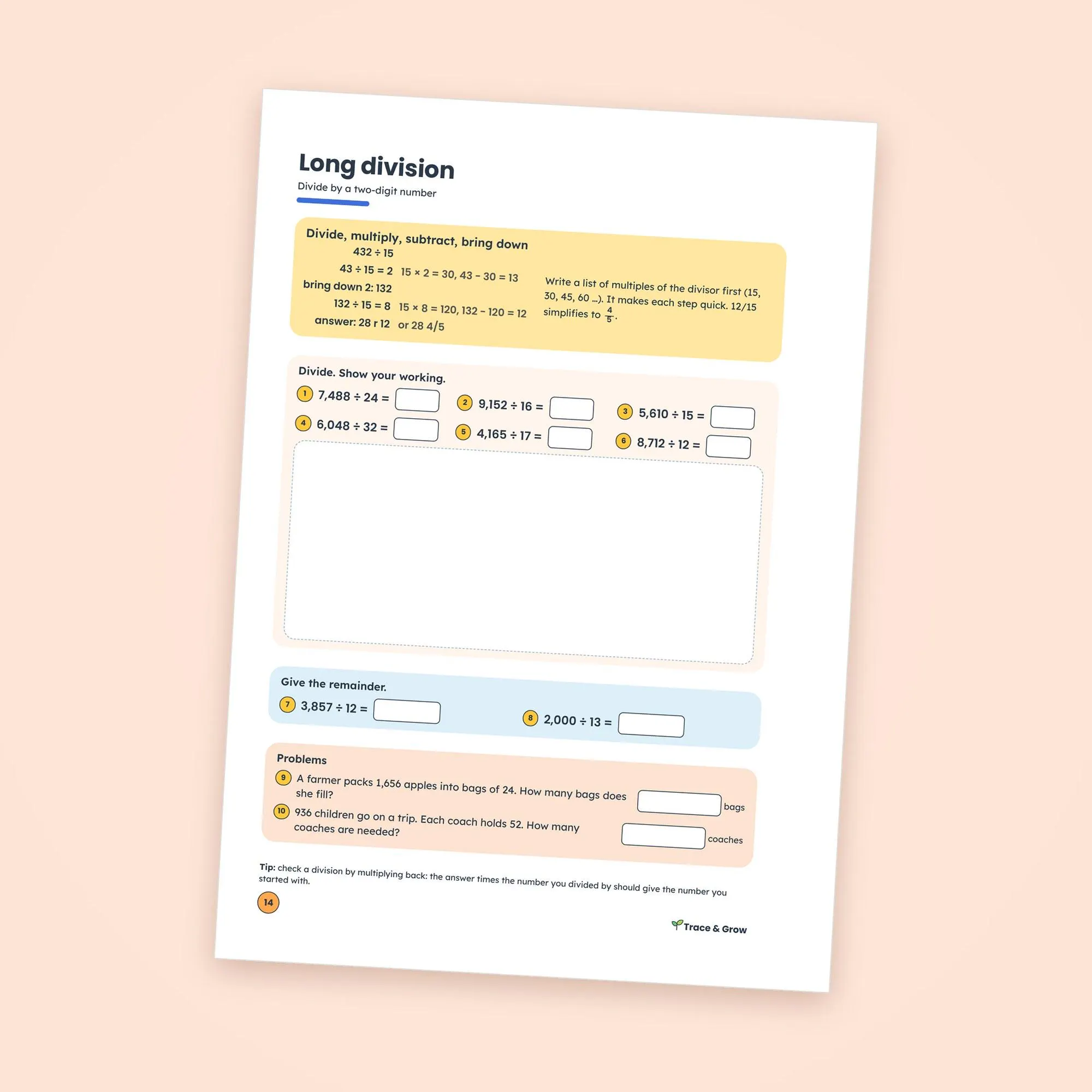 Year 6 Maths Workbook: inside pages