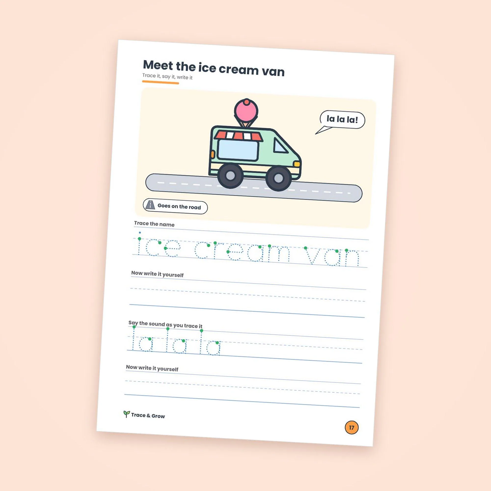 Vehicle Tracing Worksheets for Toddlers and Preschool: inside pages