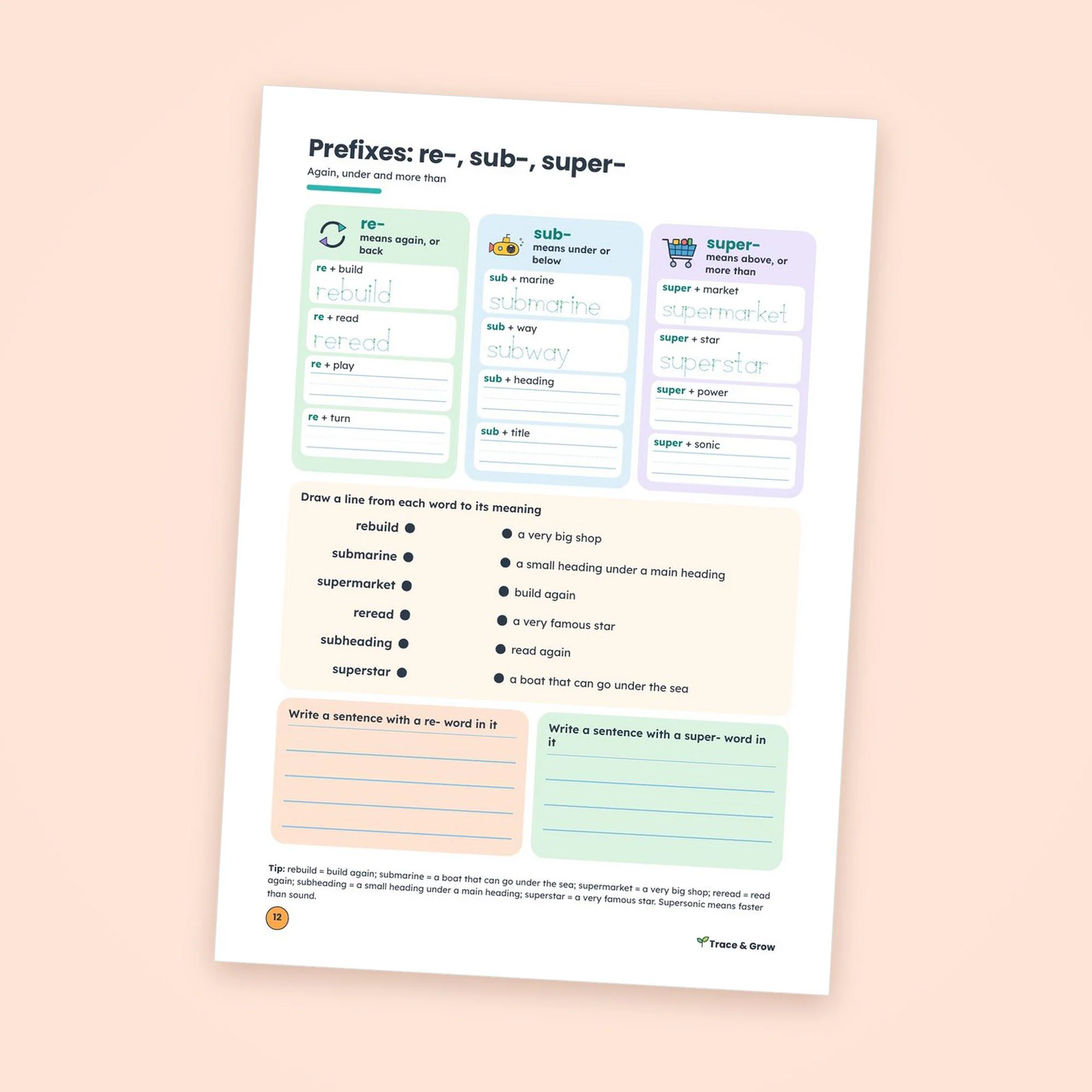 Grammar Worksheets for 2nd and 3rd Grade: inside pages