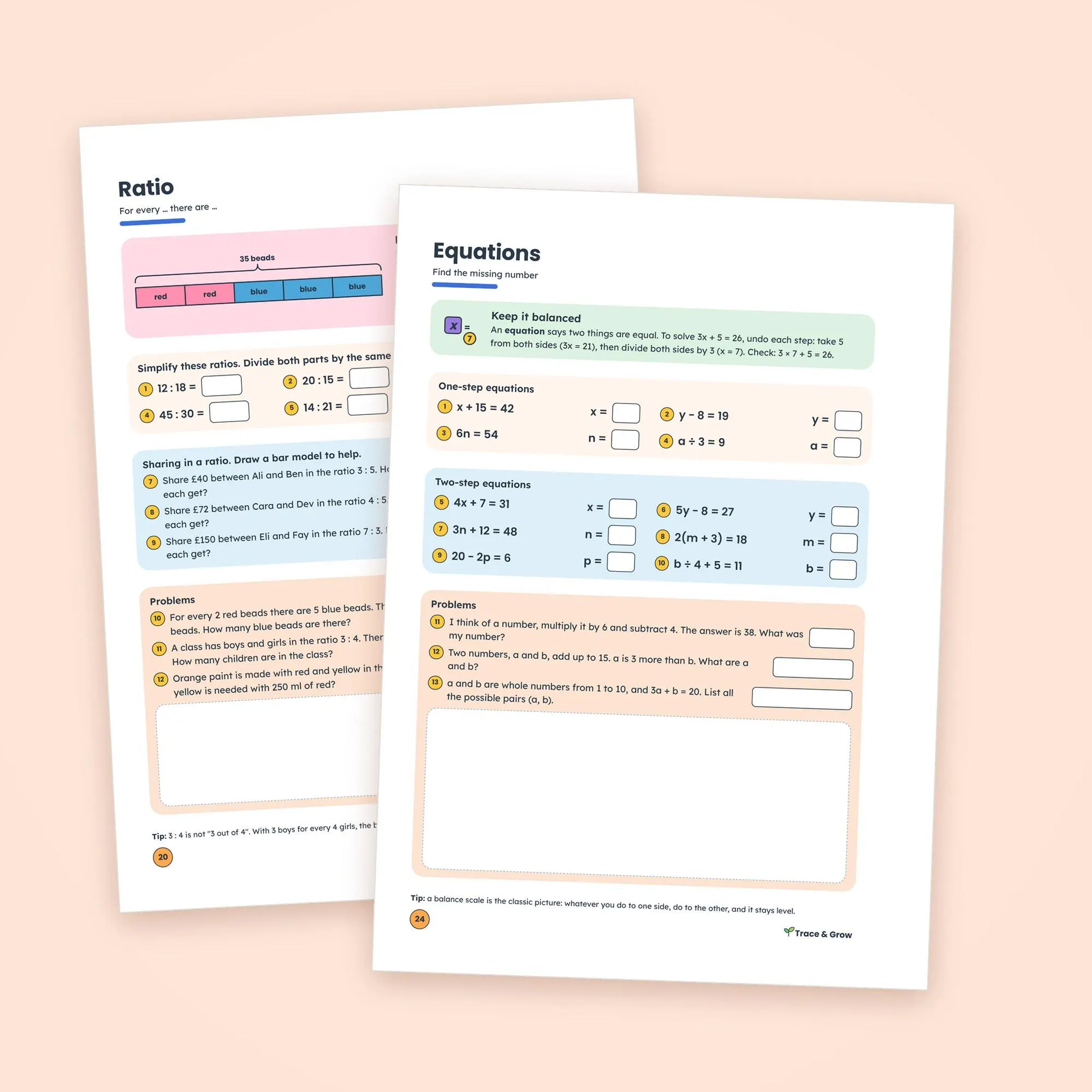 Year 6 Maths Workbook: inside pages