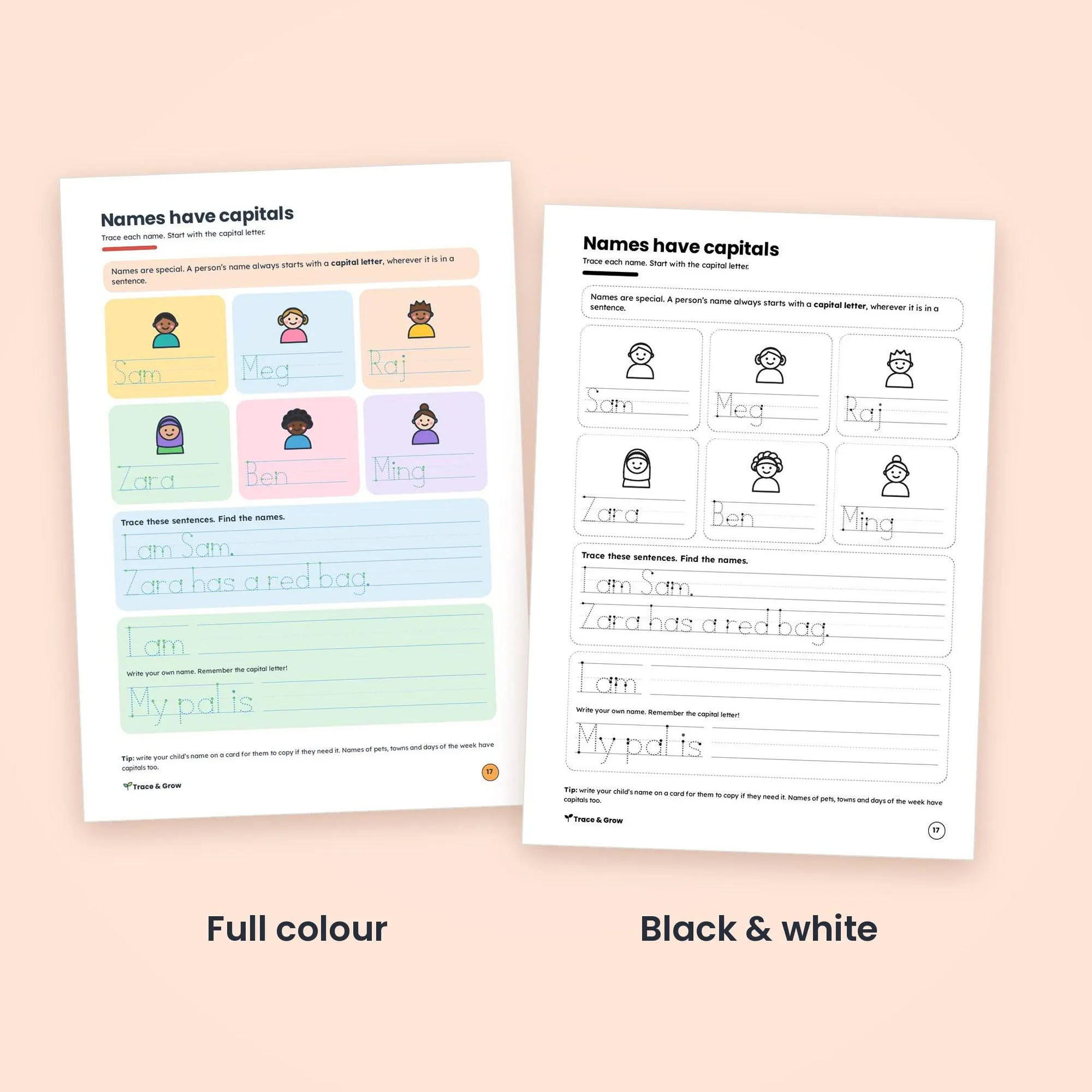 Sentence Writing Worksheets for Kindergarten: inside pages