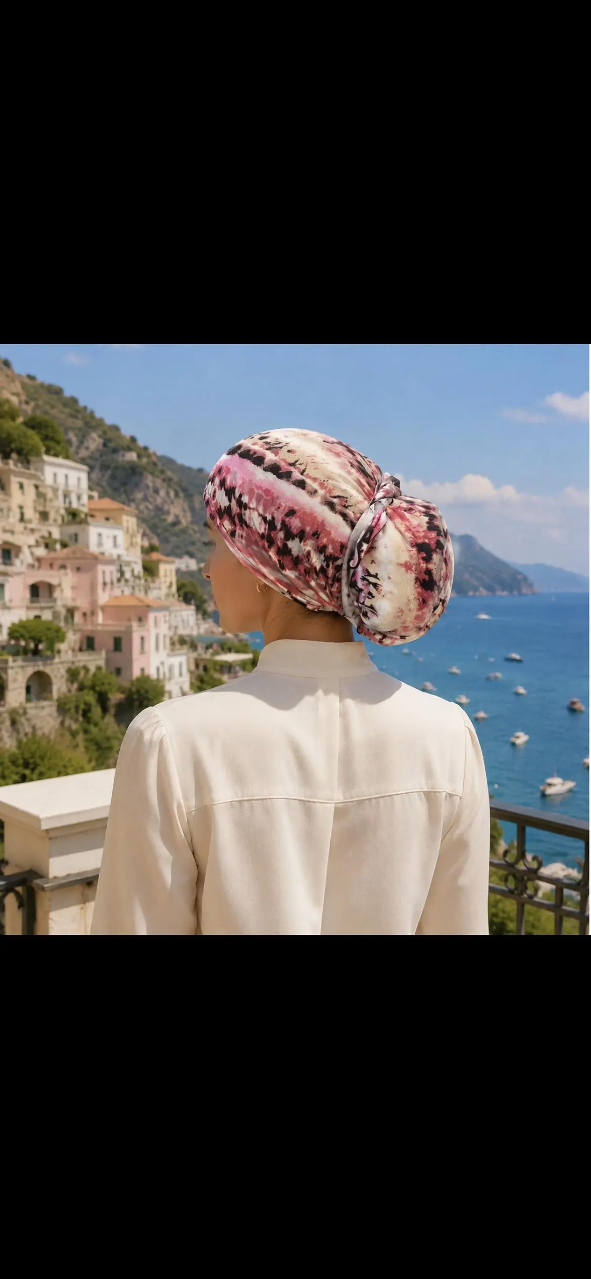 Pink Headscarf For Woman | Colorful Tie Back Hat To Conceal Hair | Lightweight Comfortable Wig Alternative | Soft Pre Tied Fashion Cap | USA