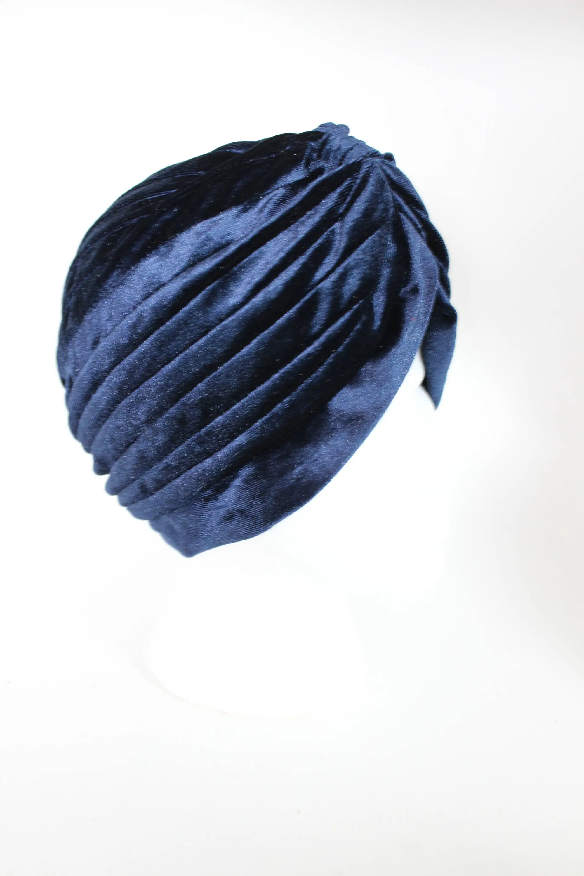 Blue Velvet Turban: Full Head Fashion Headwrap - image 4