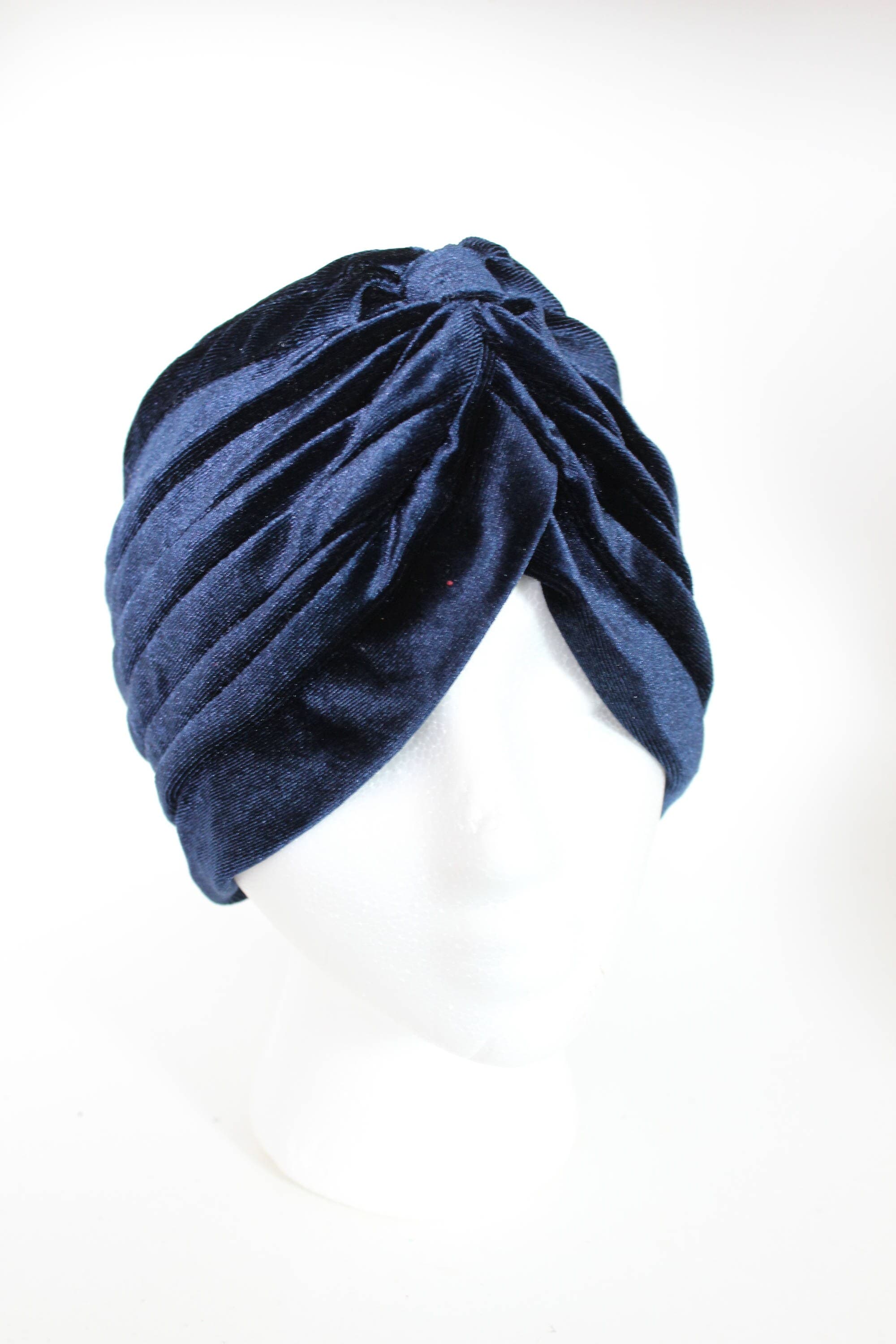 Blue Velvet Turban: Full Head Fashion Headwrap - image 3