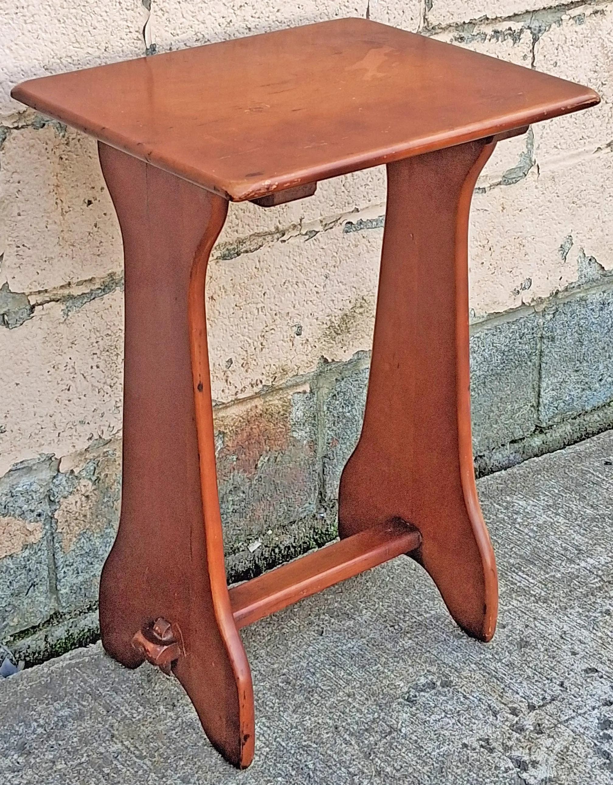 Antique Vintage Old Reclaimed Salvaged SOLID Carved Maple Wood Wooden Neo-Classical Side End Hall Accent Foyer Sofa Lamp Table Stand