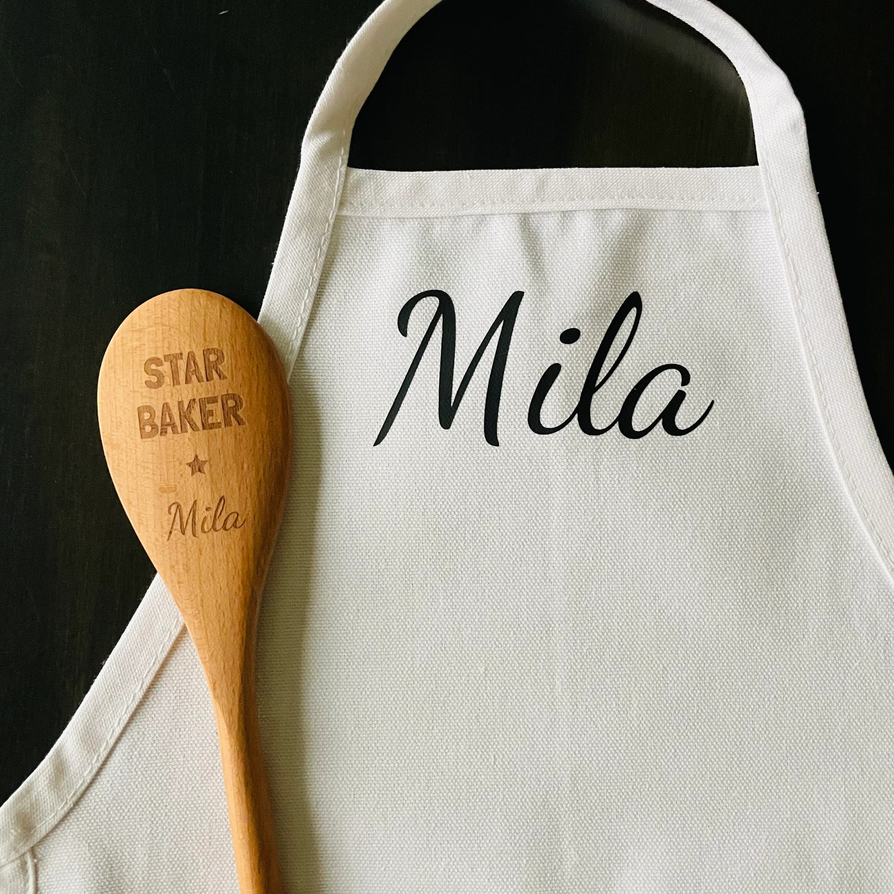Personalized Star Baker Engraved Beech Wood Spoon - 12 Inch - image 2
