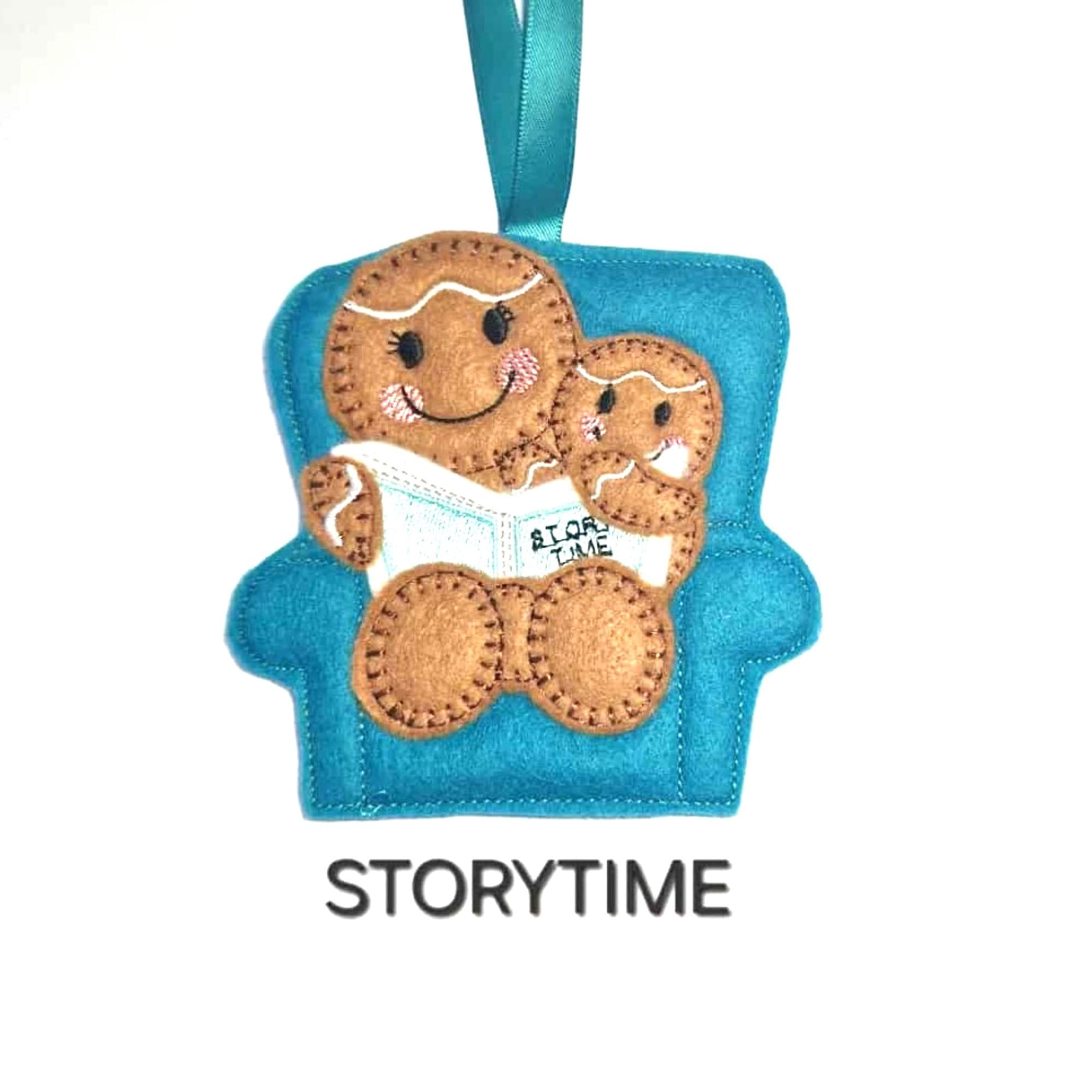 Armchair Storytime Gingerbread Decoration, Felt Hanging Decoration, Christmas tree decoration. - image 3