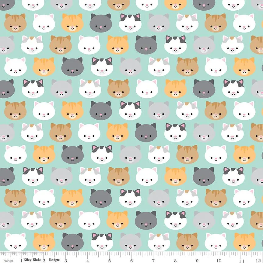 Pretty Kitty by Doodlebug Designs for Riley Blake Designs - (C15652- BLUE)