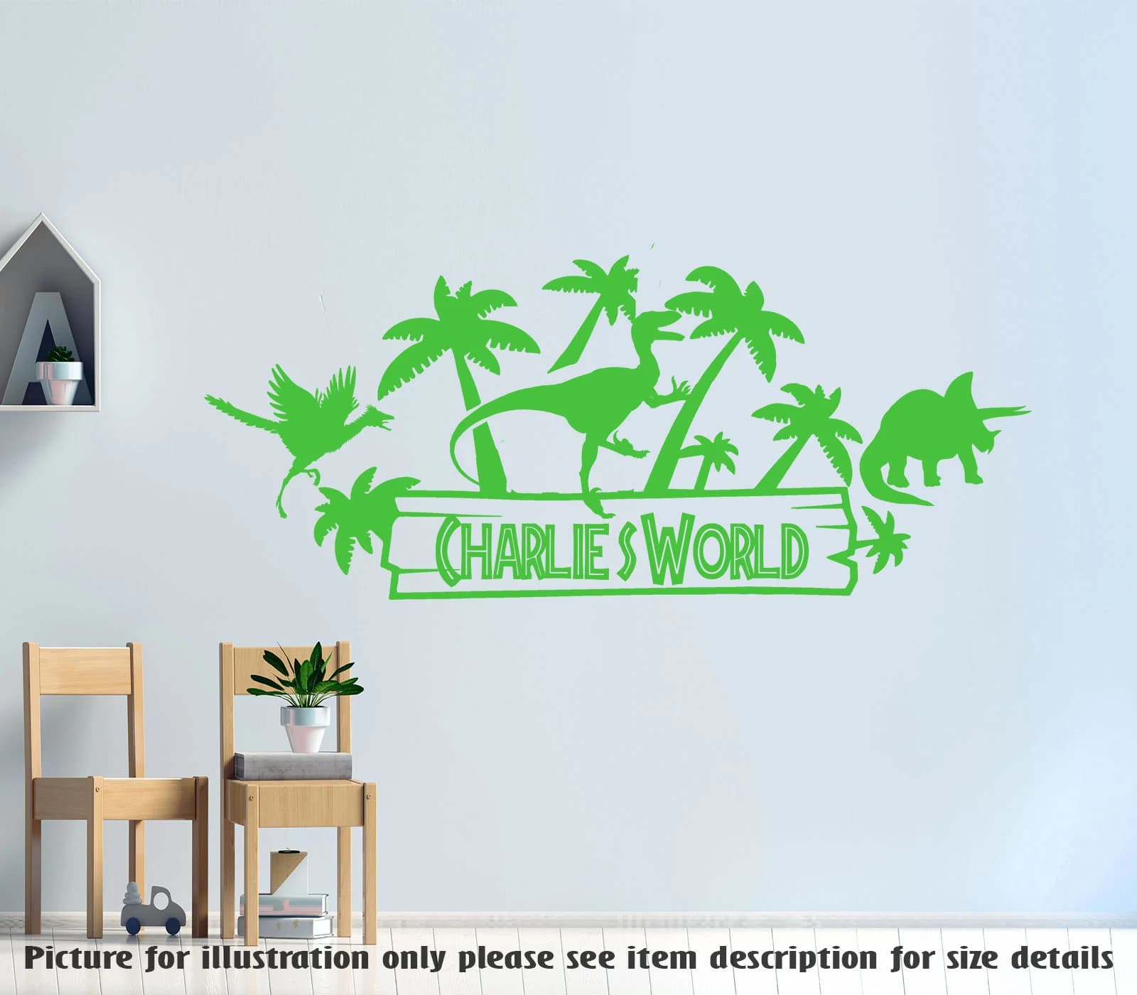 Personalized Dinosaur Wall Decal, Jurassic Theme Nursery Decor - image 3