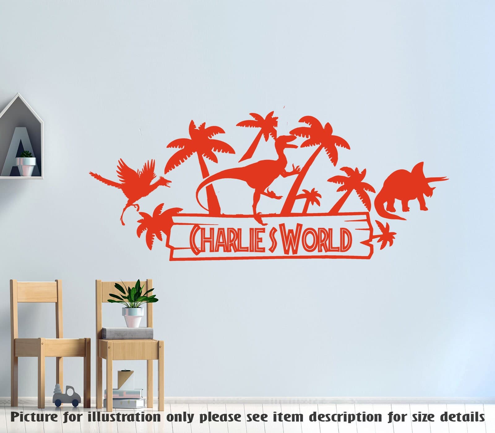 Personalized Dinosaur Wall Decal, Jurassic Theme Nursery Decor - image 4