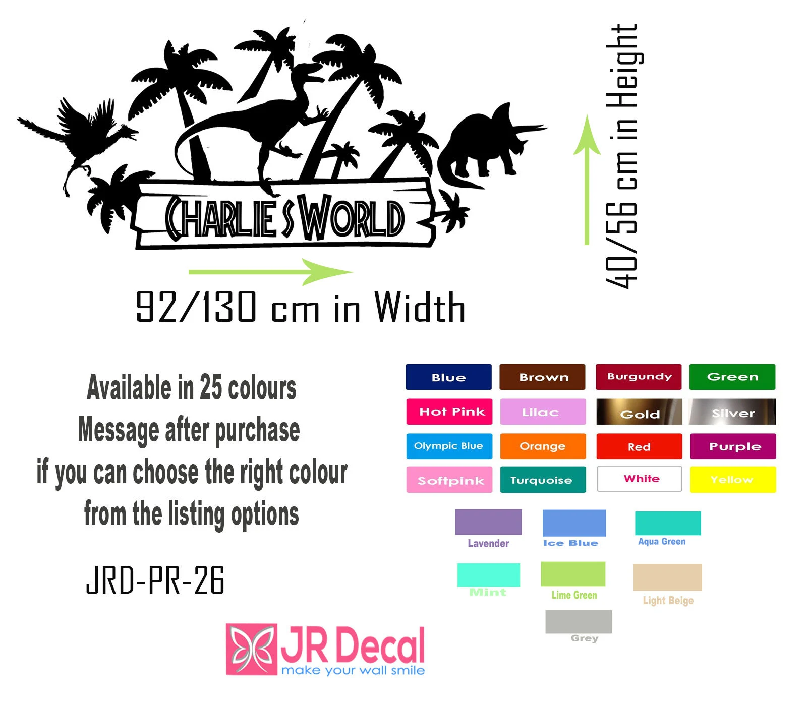Personalized Dinosaur Wall Decal, Jurassic Theme Nursery Decor - image 5