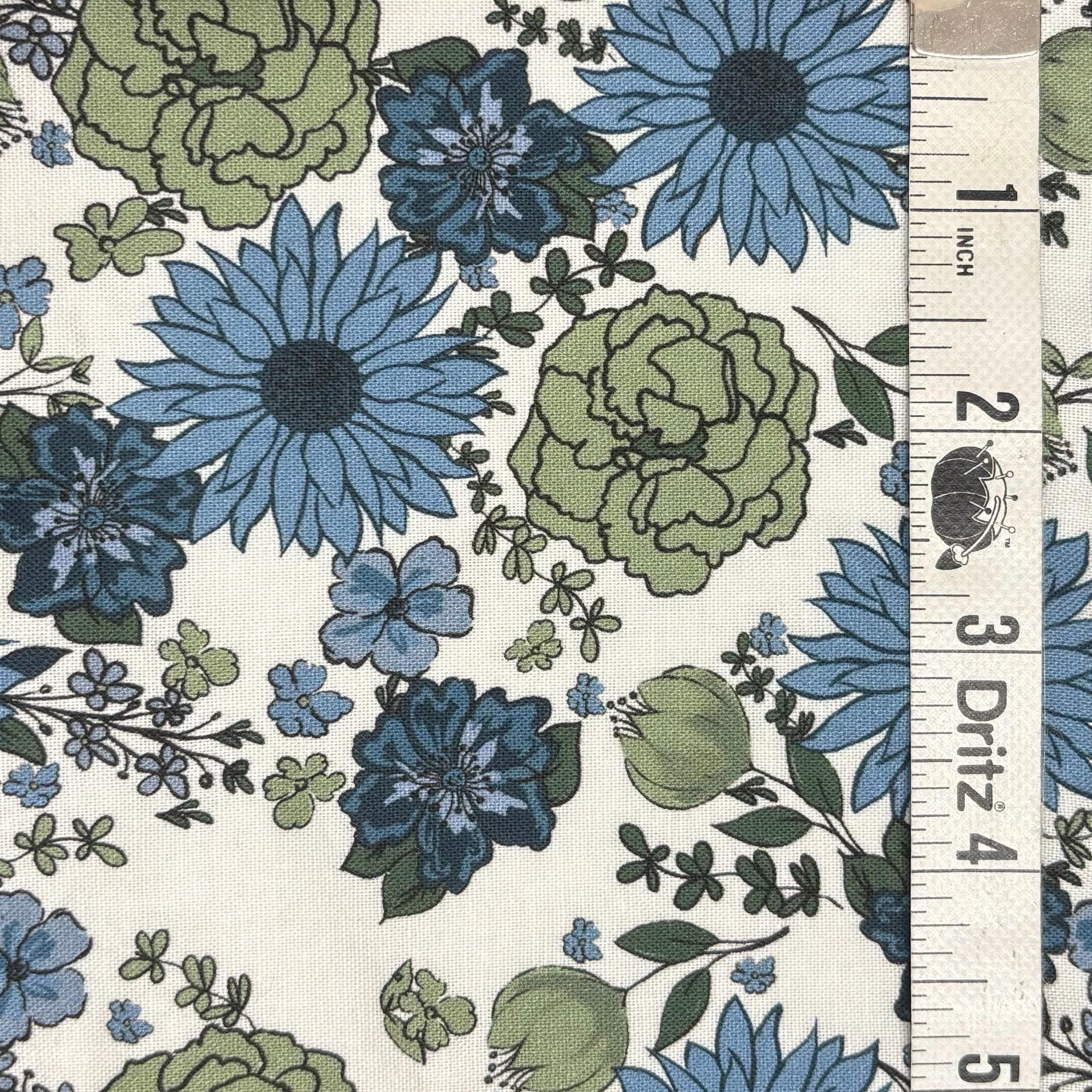 Fabric by the yard - Blue and Green Florals from the Apple Cider Juniper Collection - image 3