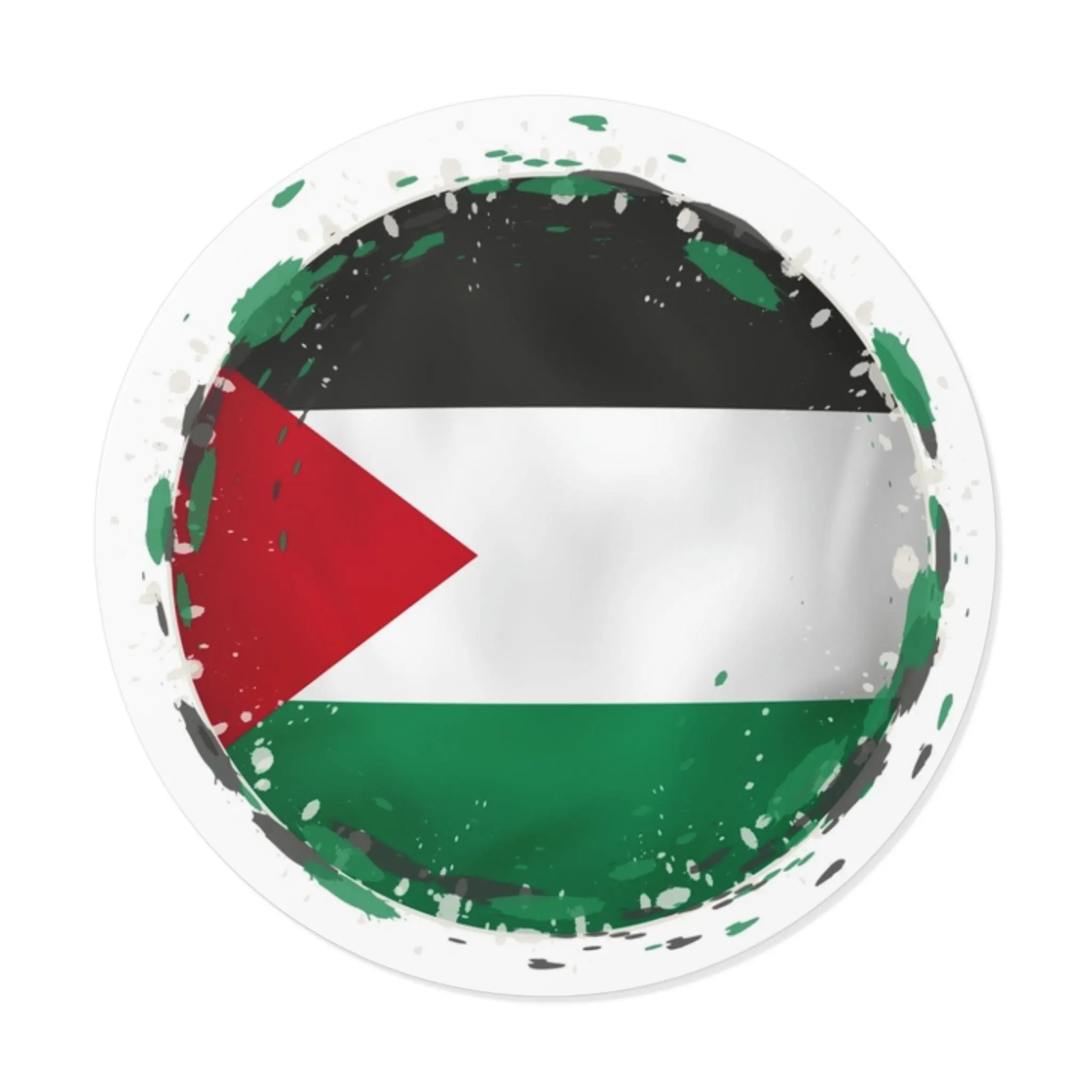 Palestinian Flag Round Sticker | Eco-Friendly Vinyl Decal
