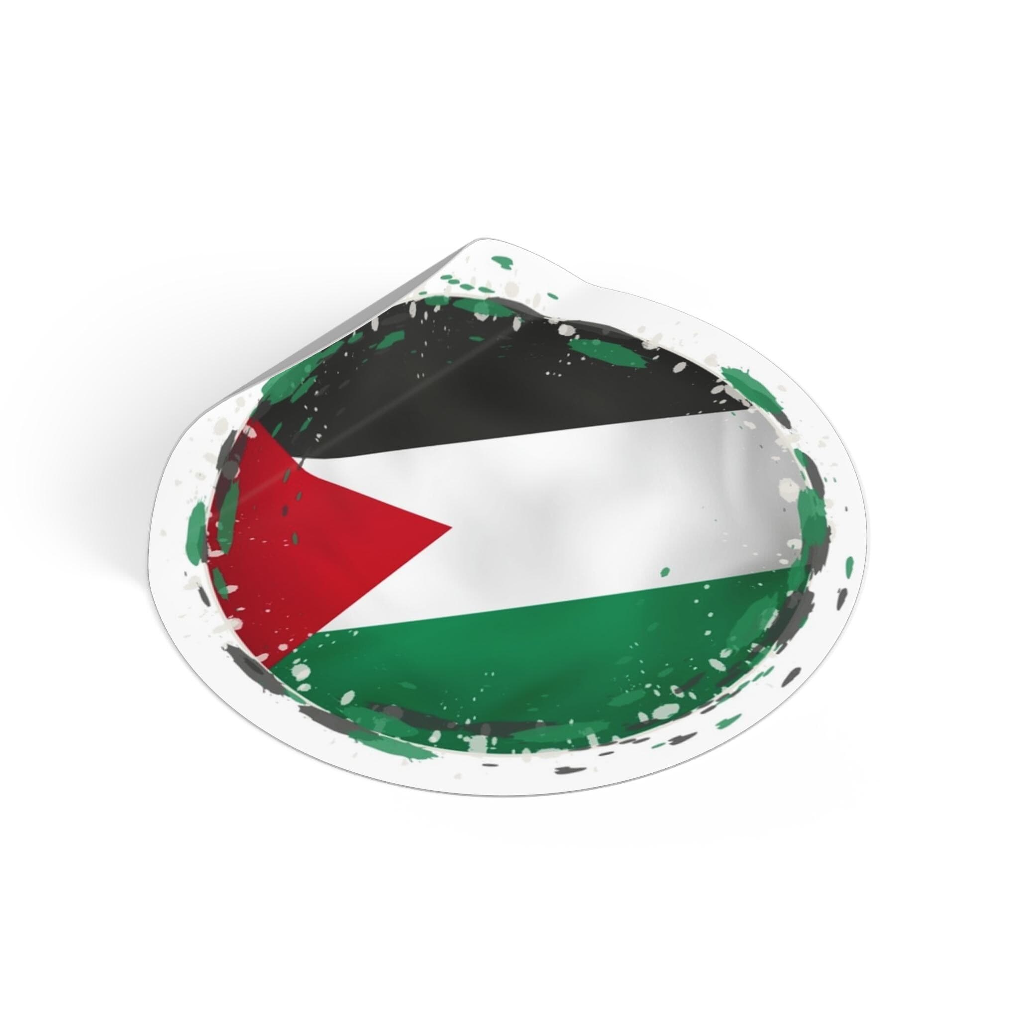 Palestinian Flag Round Sticker | Eco-Friendly Vinyl Decal - image 4
