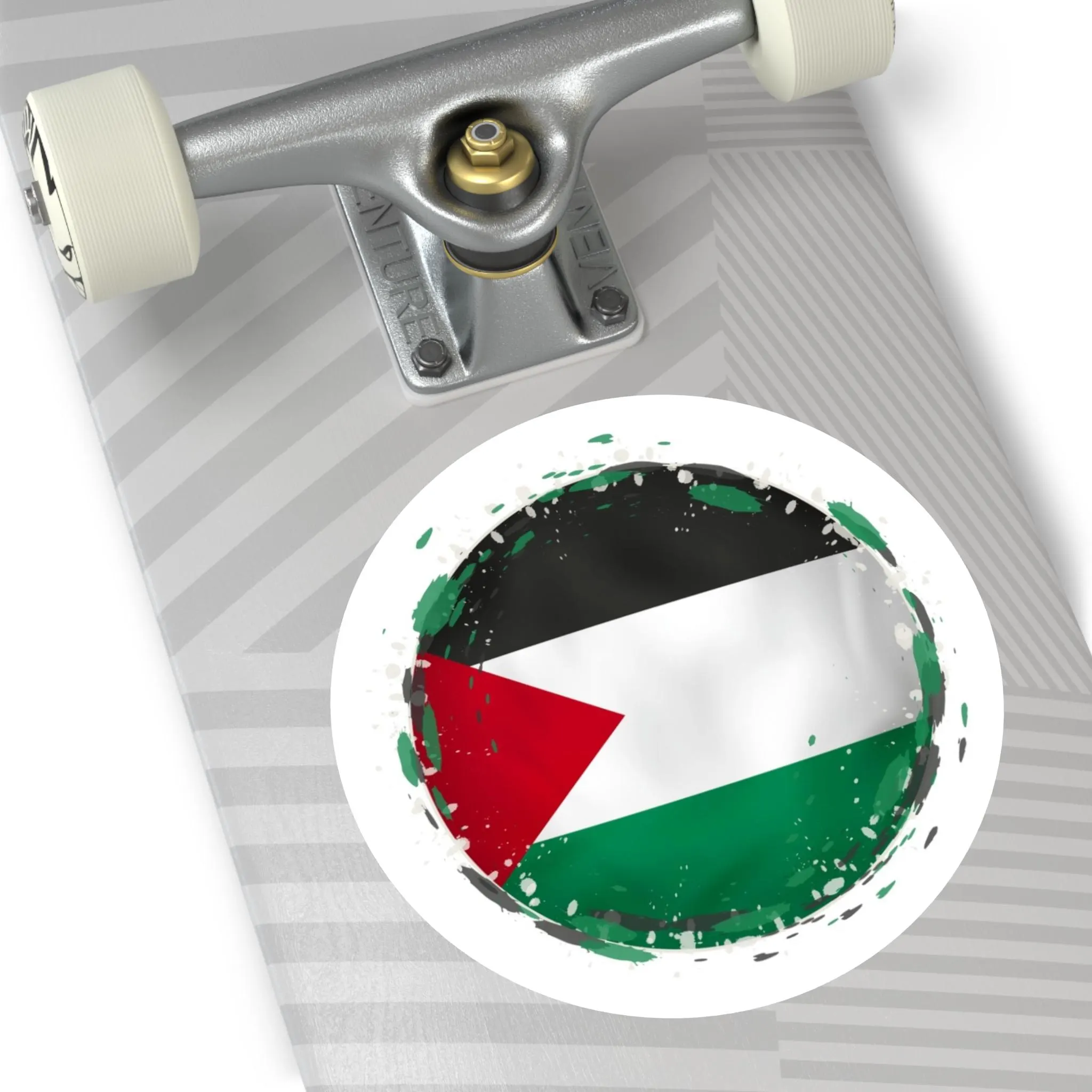 Palestinian Flag Round Sticker | Eco-Friendly Vinyl Decal - image 5