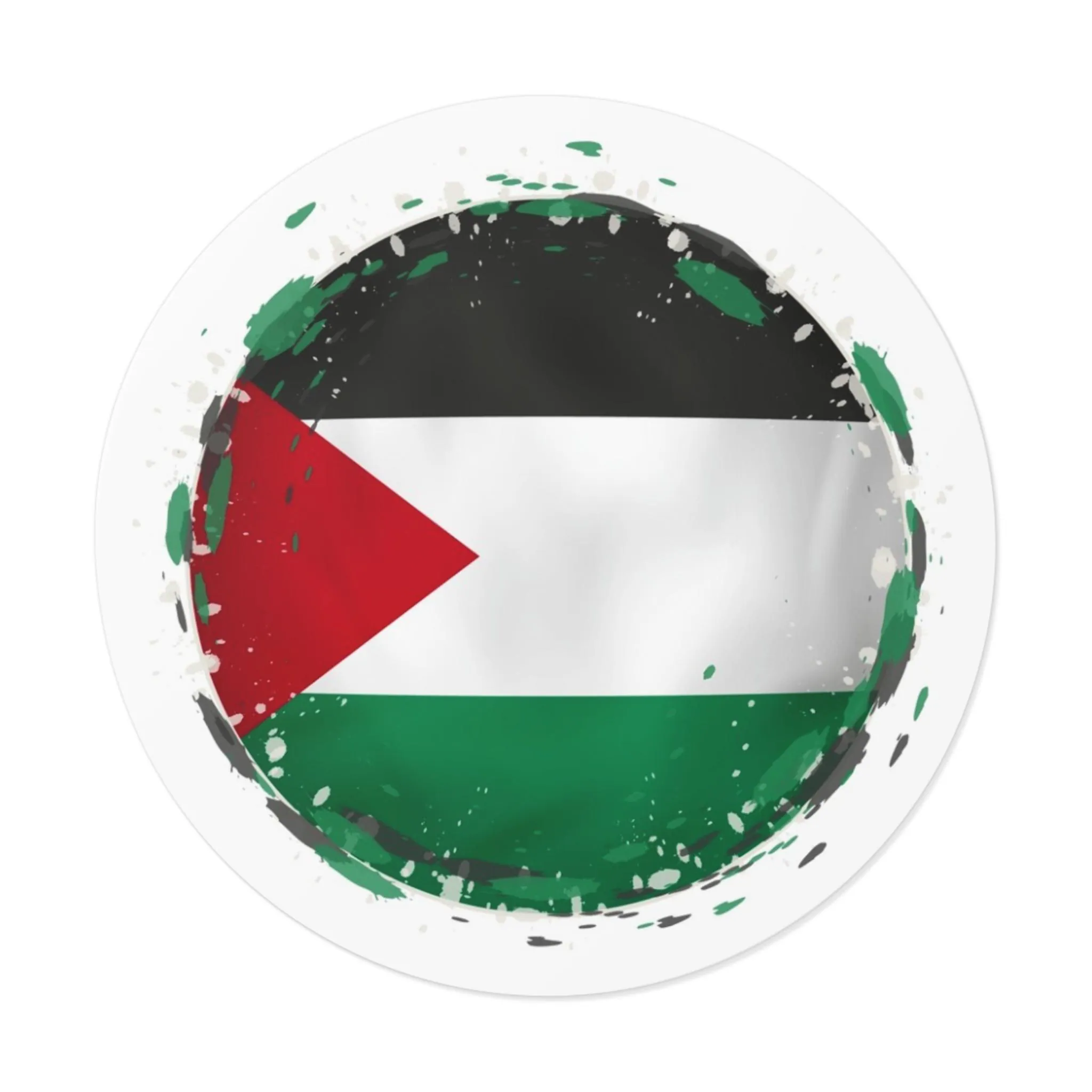 Palestinian Flag Round Sticker | Eco-Friendly Vinyl Decal - image 2