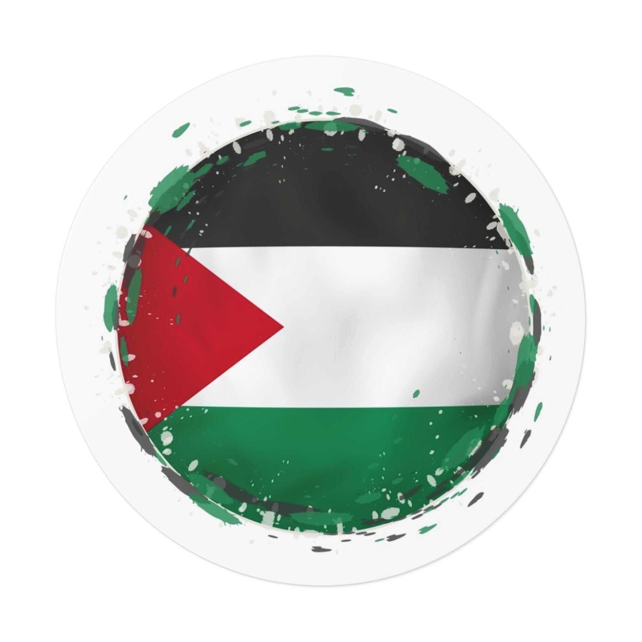 Palestinian Flag Round Sticker | Eco-Friendly Vinyl Decal - image 3