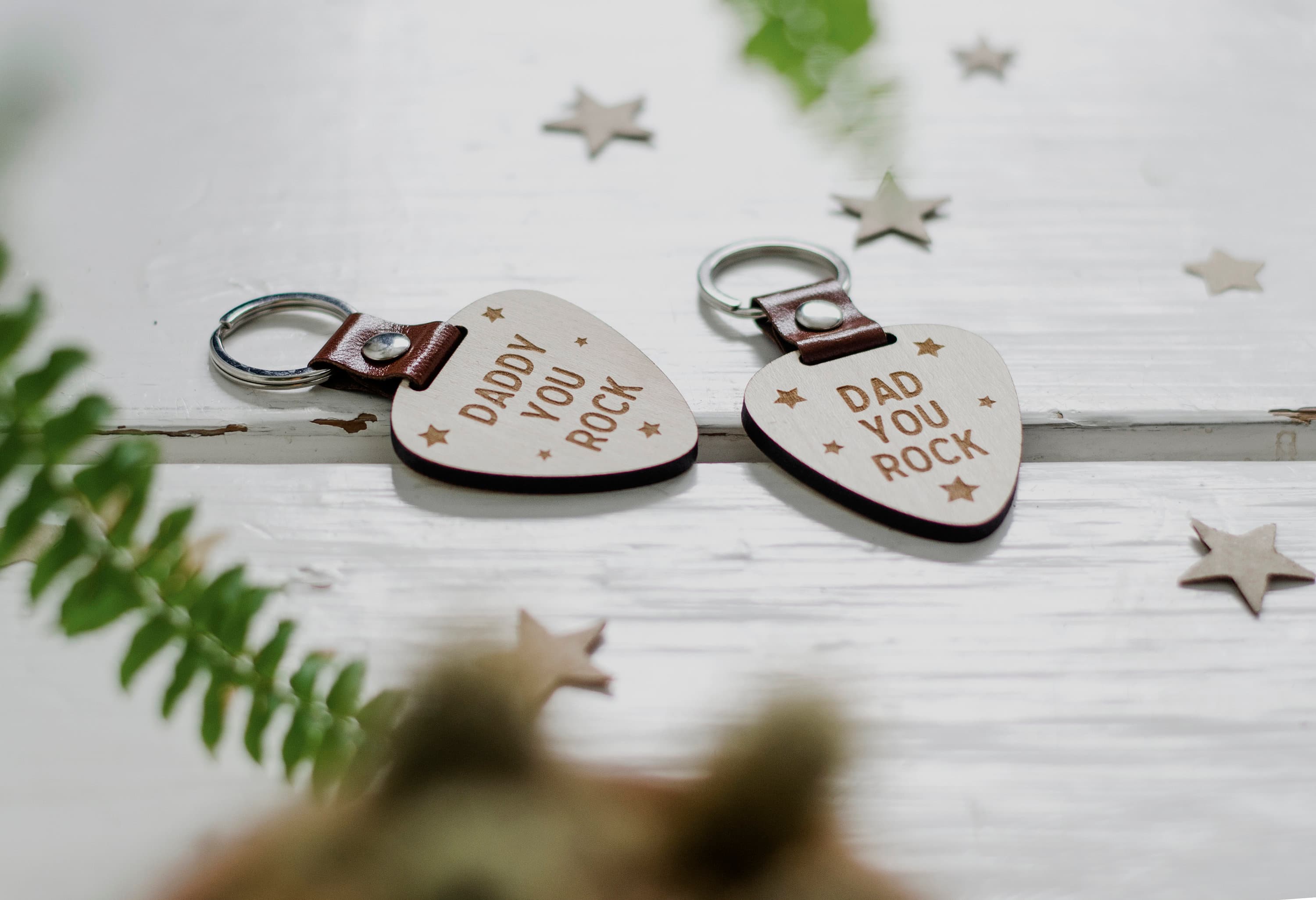 You Rock Dad Daddy Guitar Pick Birthday Father's Day Keyring Keychain - image 4