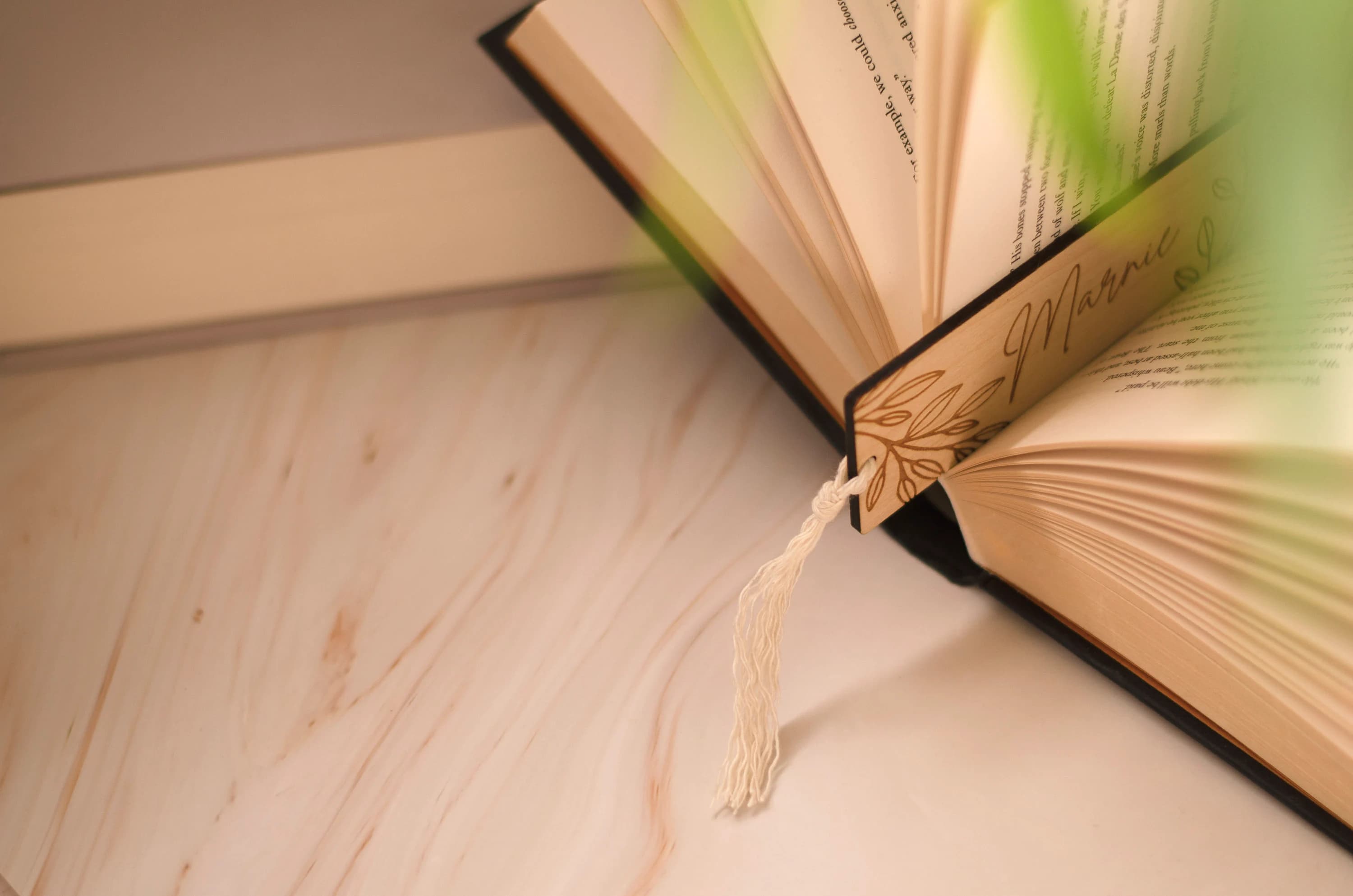 Personalised Botanical Wooden Bookmark Gift For Him Her Mum - image 2