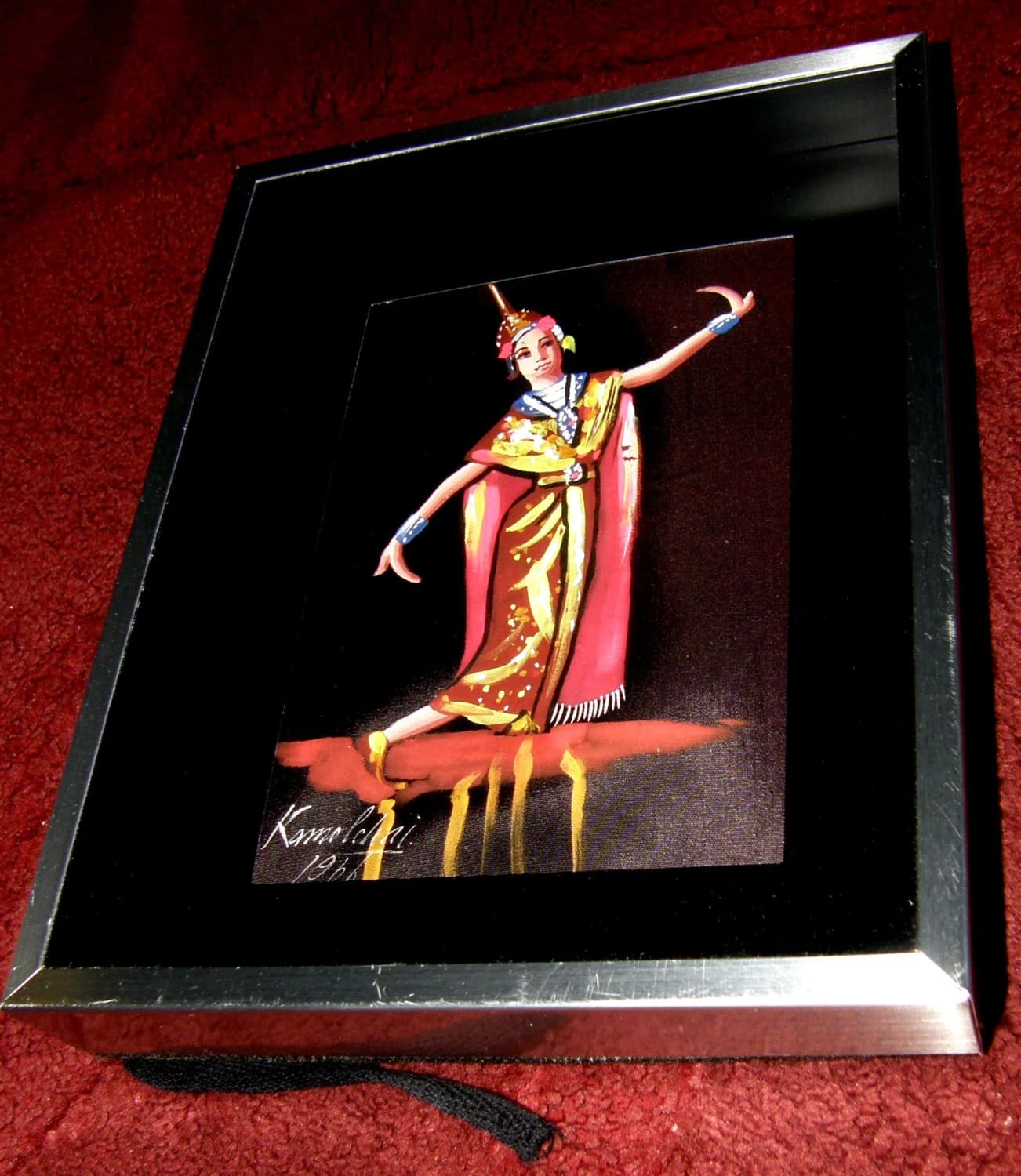 Original Thailand Dancer Oil Painting Signed Dated 1966 Framed Signed WONDERFUL!!! - image 4