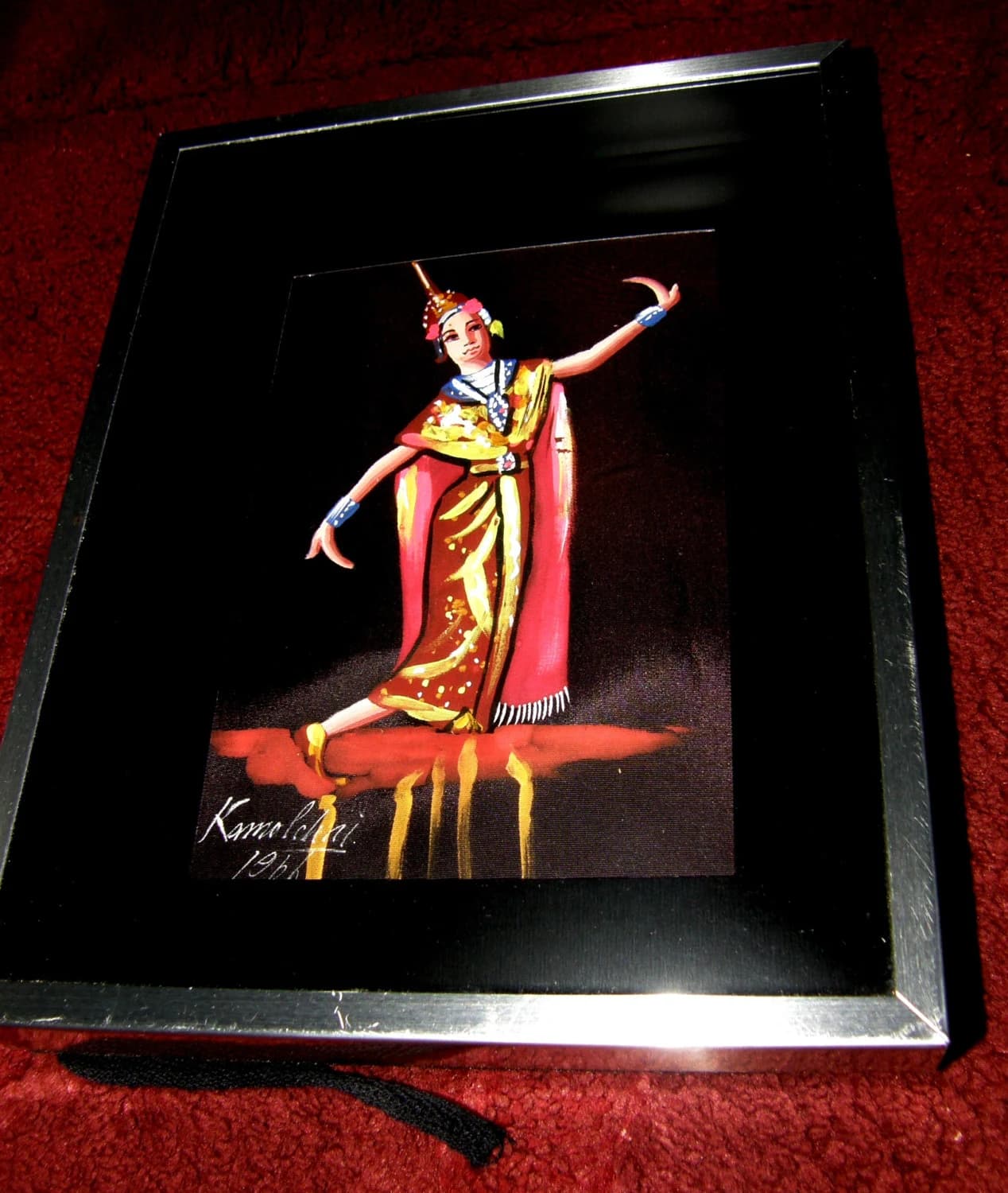Original Thailand Dancer Oil Painting Signed Dated 1966 Framed Signed WONDERFUL!!! - image 5