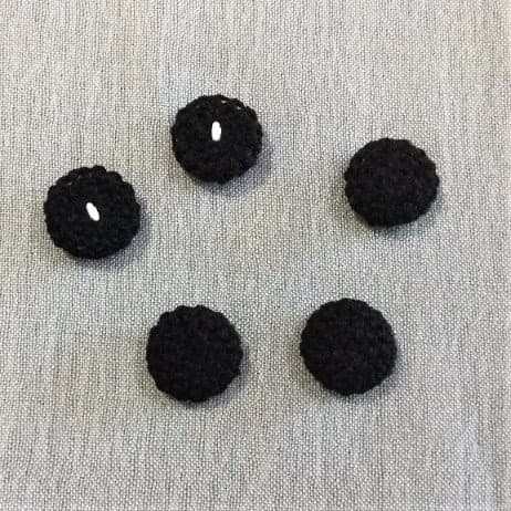 Round Acrylic Buttons Covered with Crochet Navy Cotton Thread - image 3